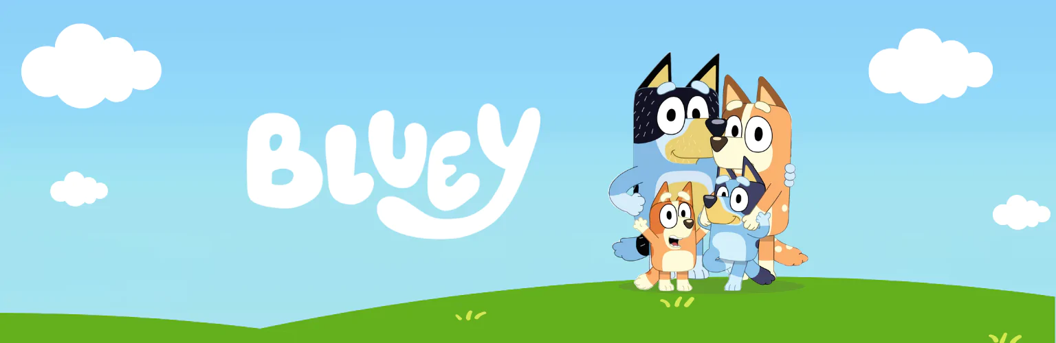 Bluey produkty banner mobil