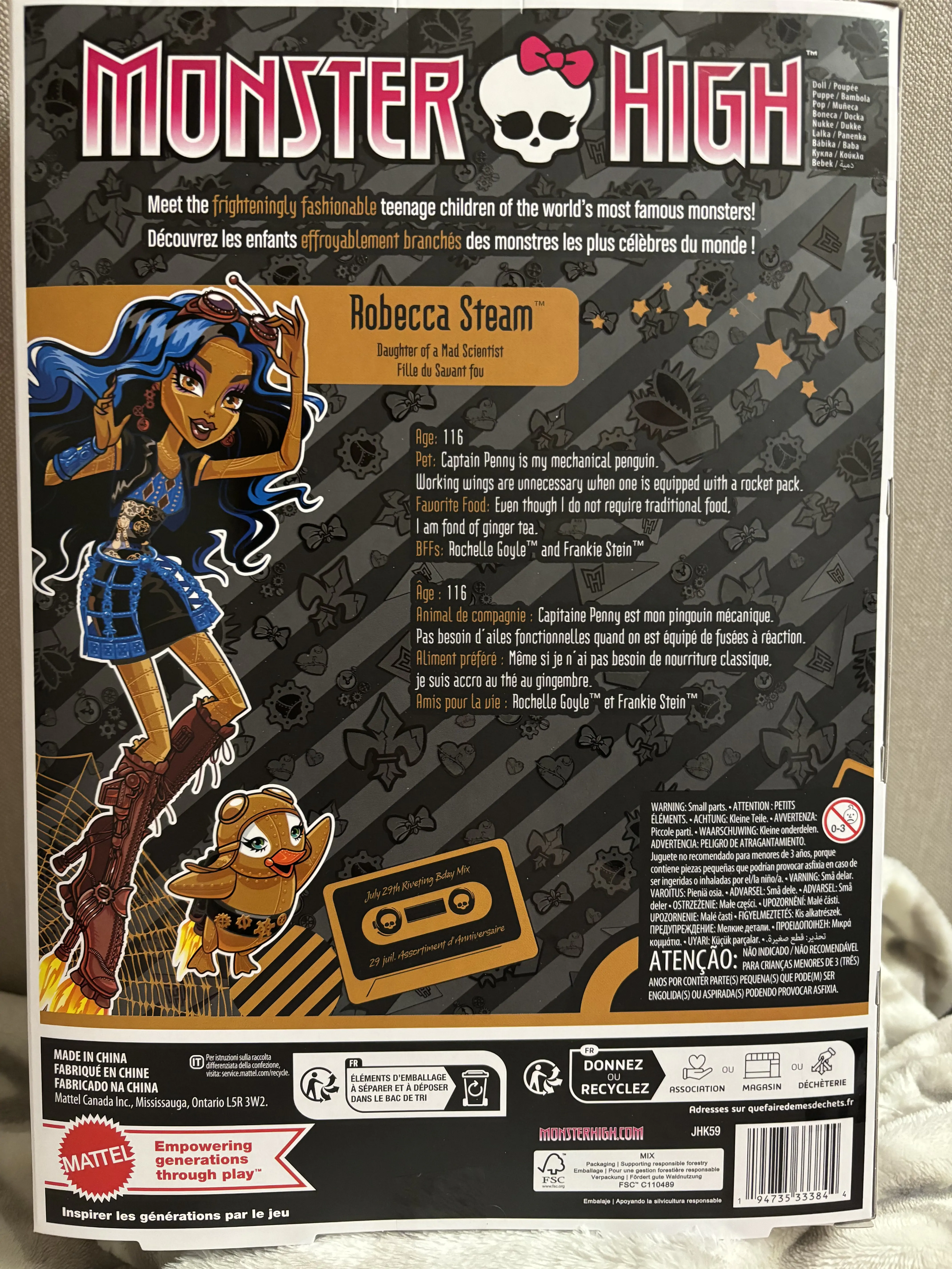 Monster High zberateľská bábika Robecca Steam produktová fotografia