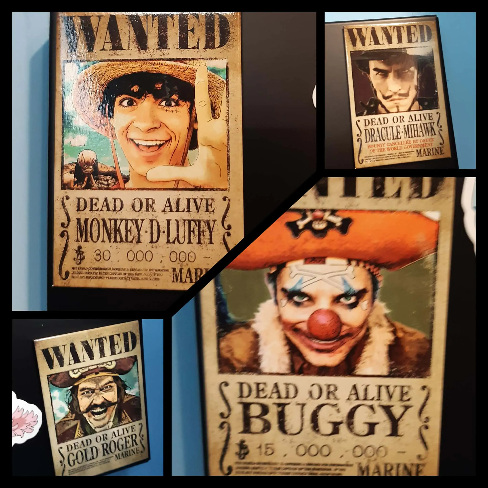 One Piece Magnetka na chladničku sada 4 ks Wanted produktová fotografia