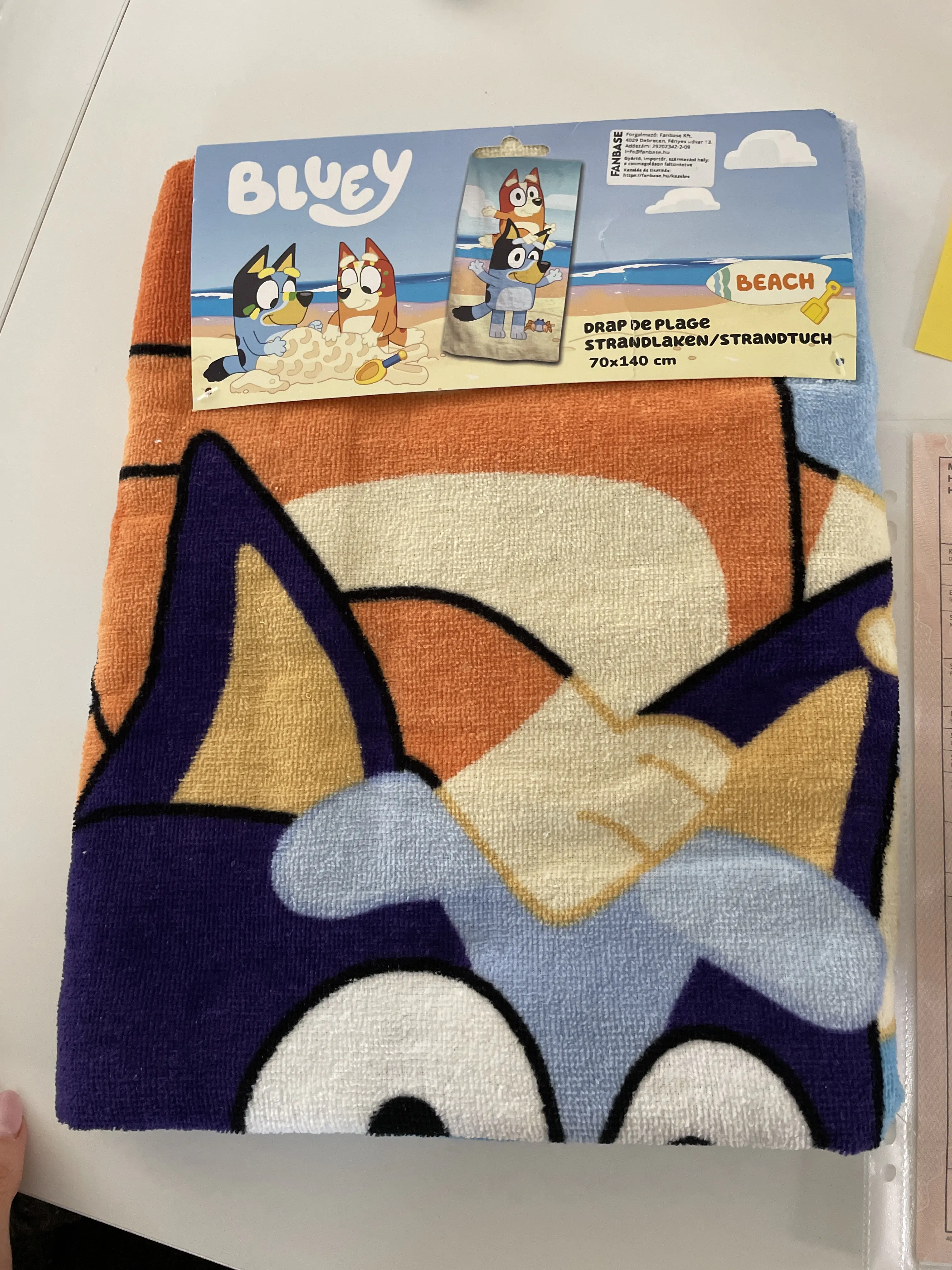 Bluey bavlnená plážová osuška produktová fotografia