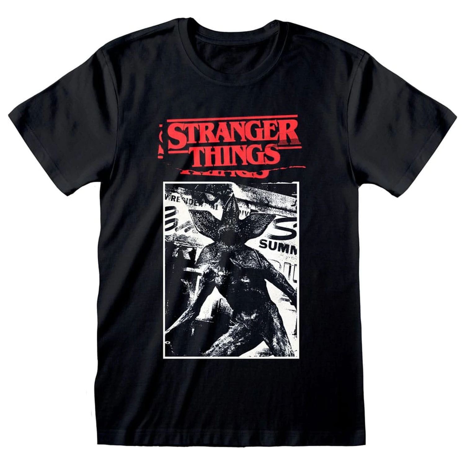 Stranger Things tričko s výrezom článku produktová fotografia