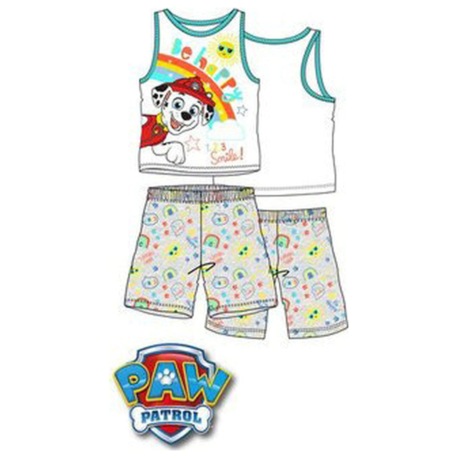 Paw Patrol Be Happy Detské krátke pyžamo produktová fotografia