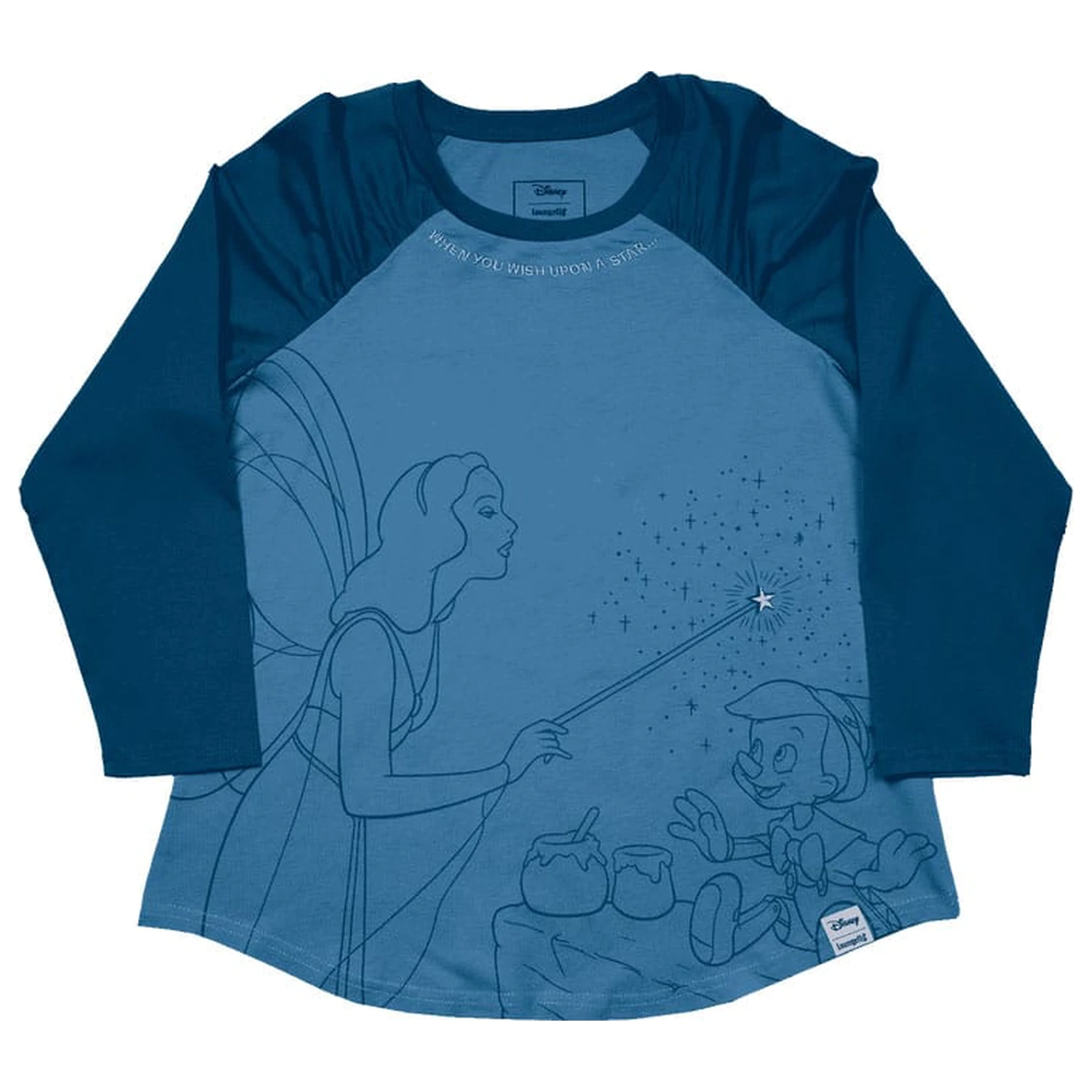 Pinocchio by Loungefly Tee tričko Unisex Blue Fairy riasený raglan produktová fotografia