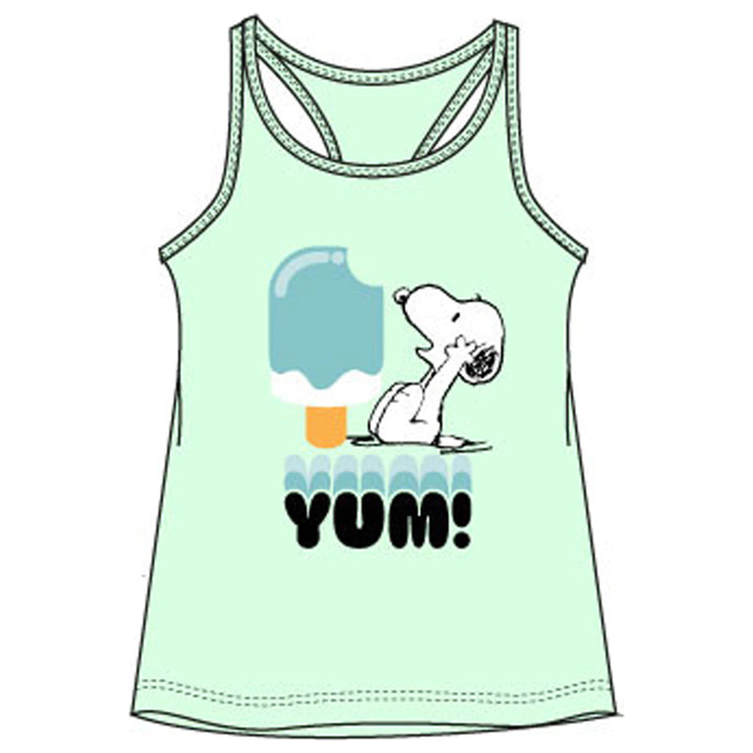 Snoopy Yum Zelené detské tričko Top produktová fotografia