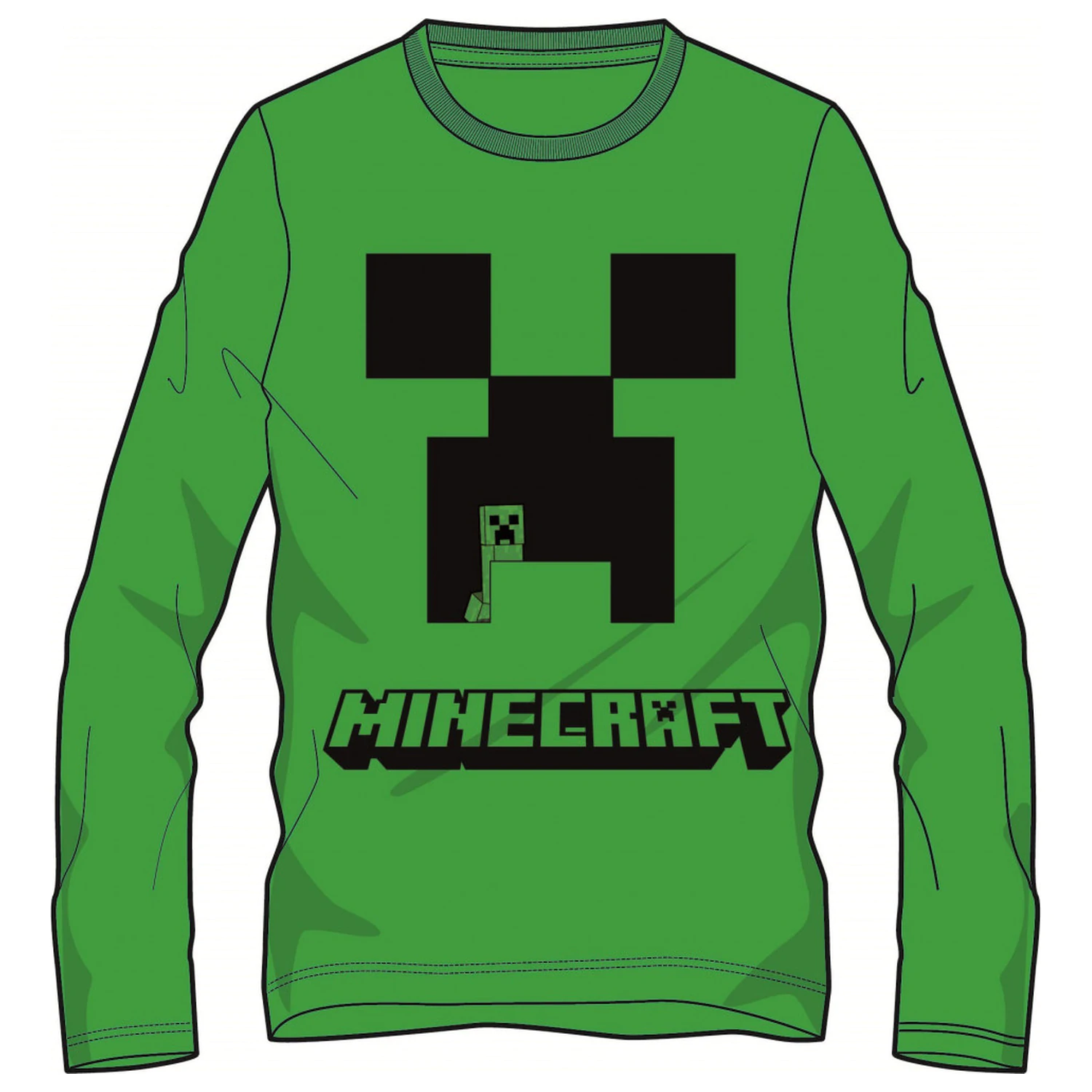 Minecraft Creeper Green detské tričko s dlhým rukávom, Top produktová fotografia