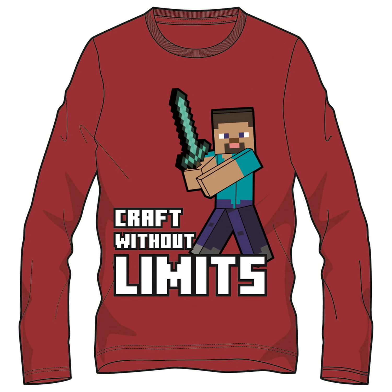 Minecraft Without Limits Detské tričko s dlhým rukávom, top produktová fotografia