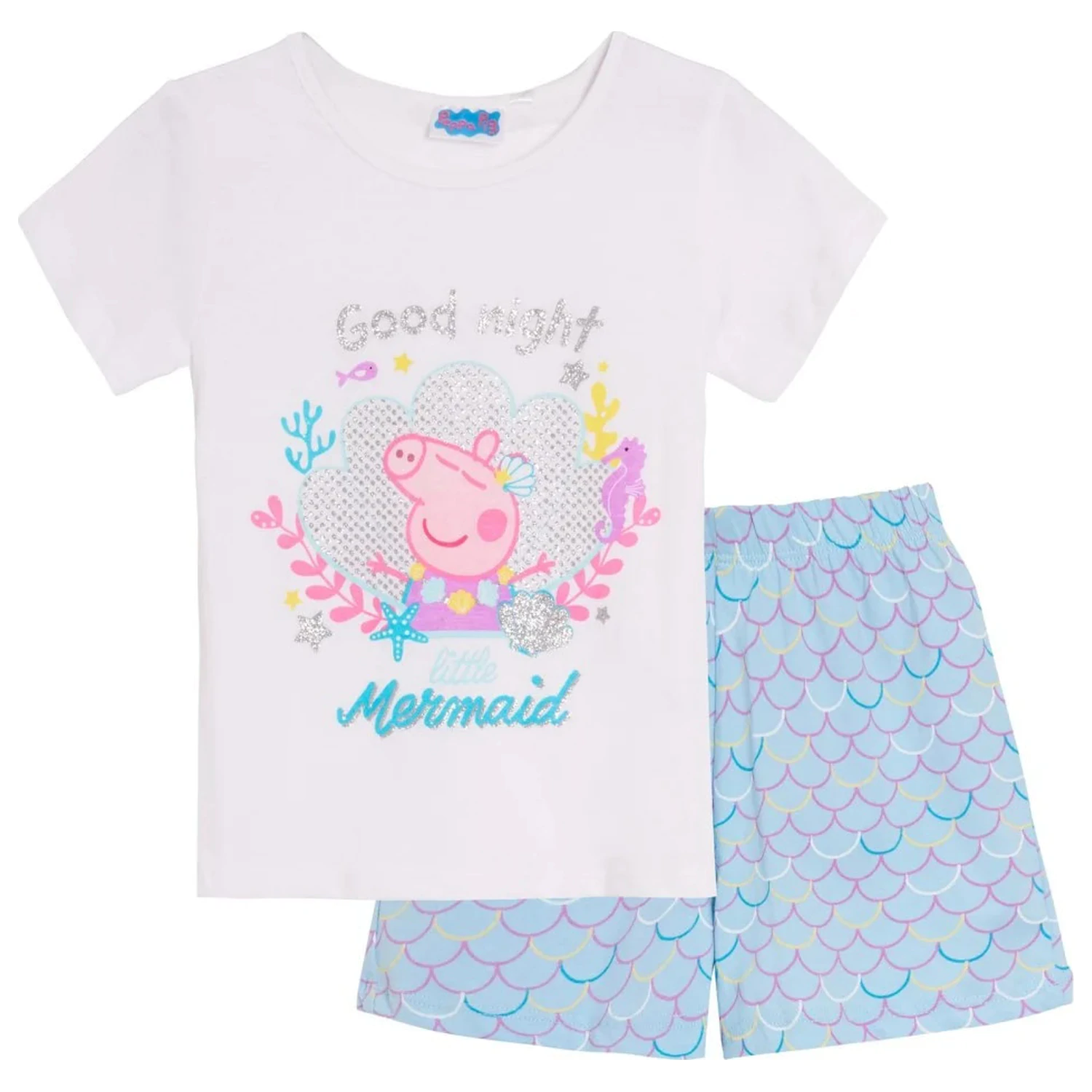 Peppa Pig Good Night Mermaid Detské krátke pyžamo produktová fotografia