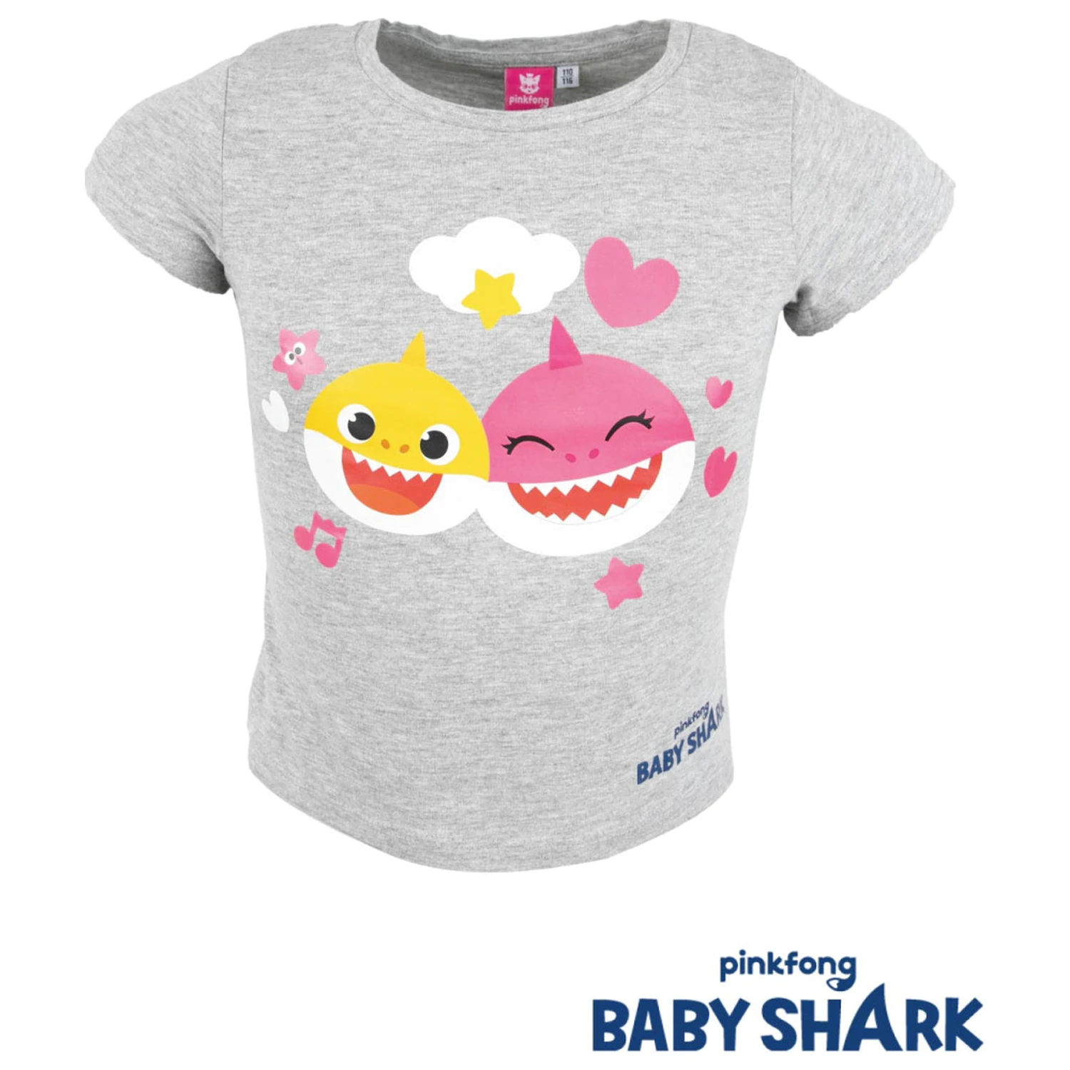 Baby Shark Fun Grey Detské tričko s krátkym rukávom, Top produktová fotografia