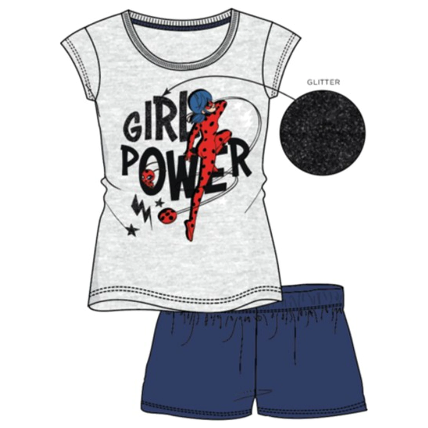 Miraculous Power Detské krátke pyžamá produktová fotografia