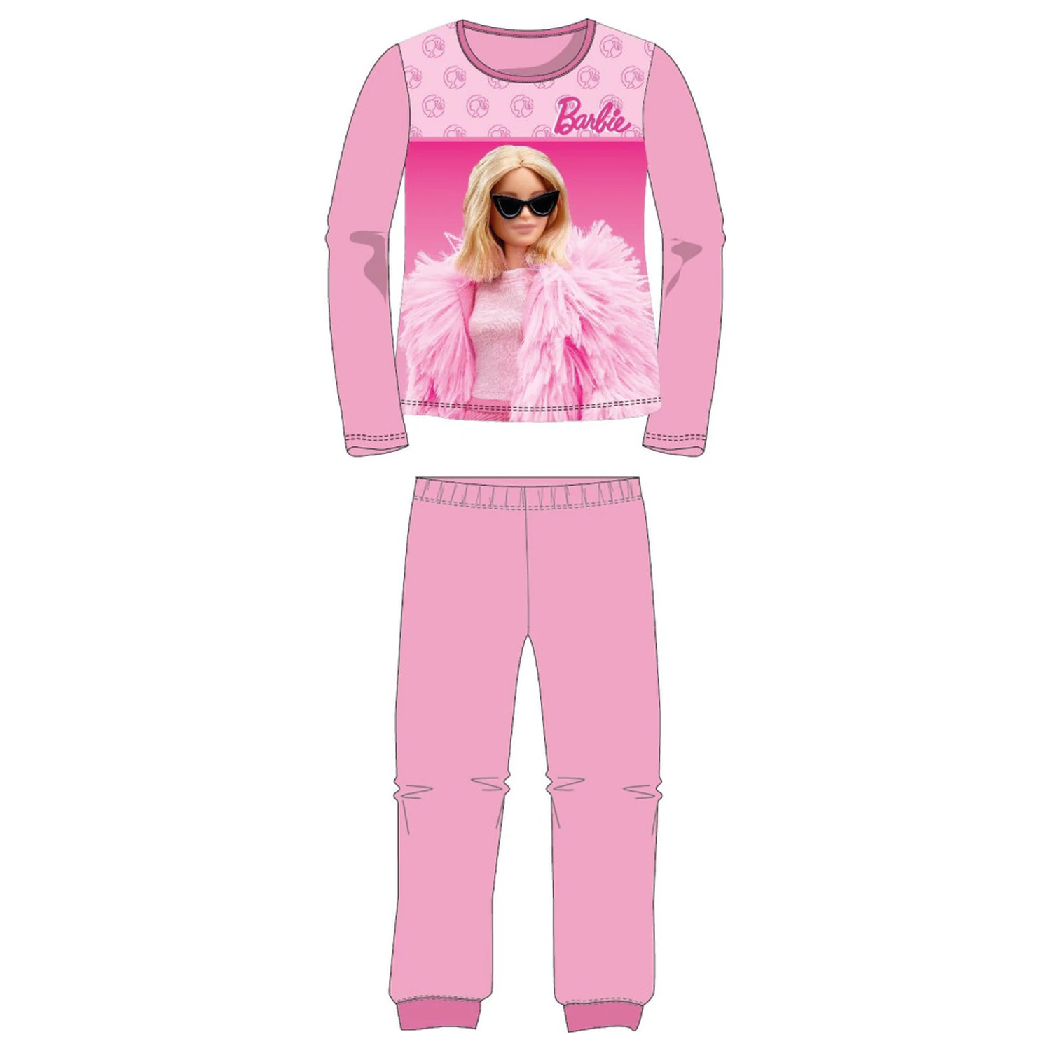 Barbie Elegant Light Pink dlhá pyžama pre deti produktová fotografia