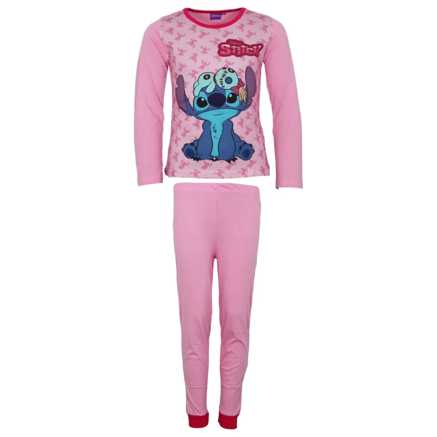 Stitch Scrump Svetloružové Detské Dlhý pyžamá produktová fotografia
