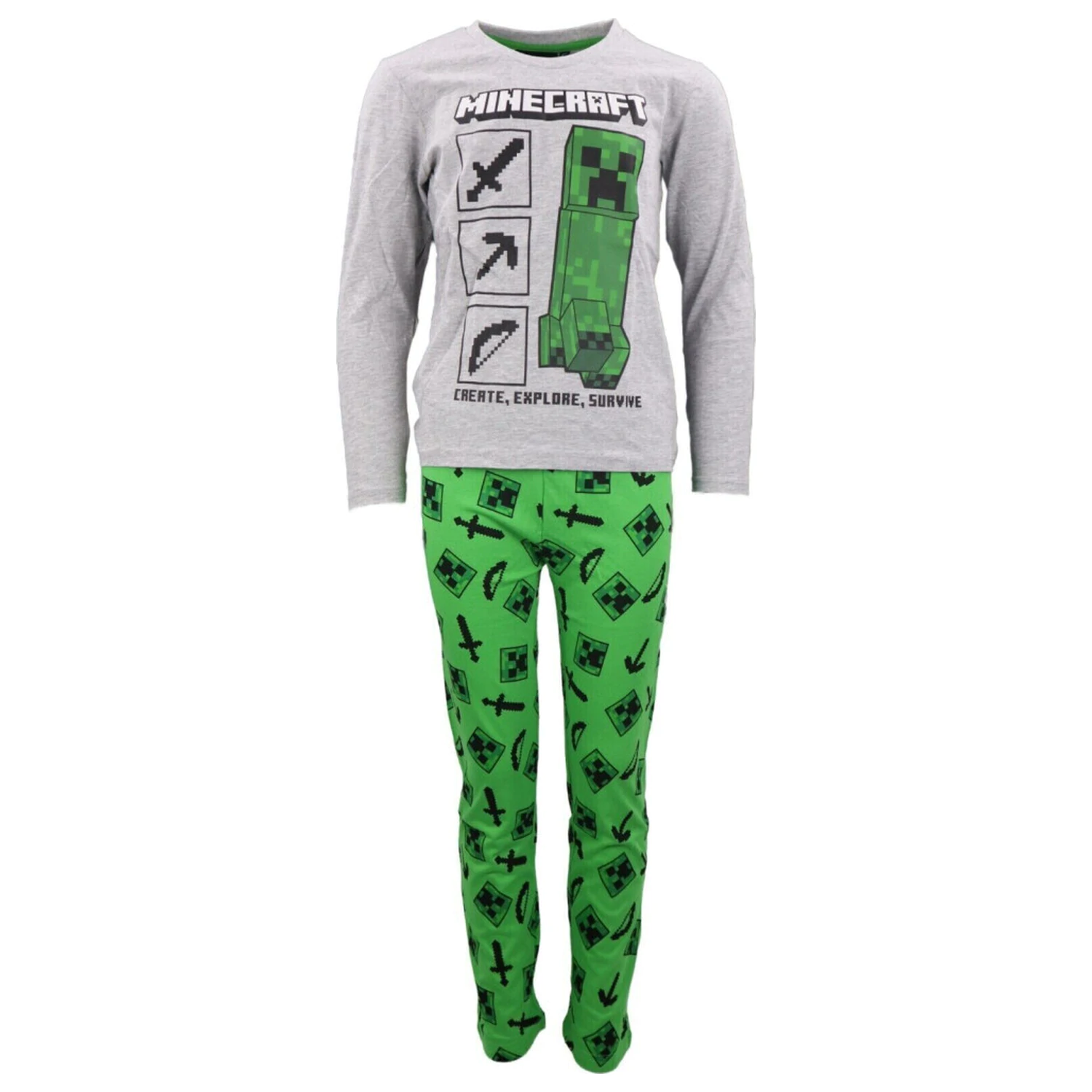 Minecraft Create, Survive Detské dlhé pyžamá produktová fotografia