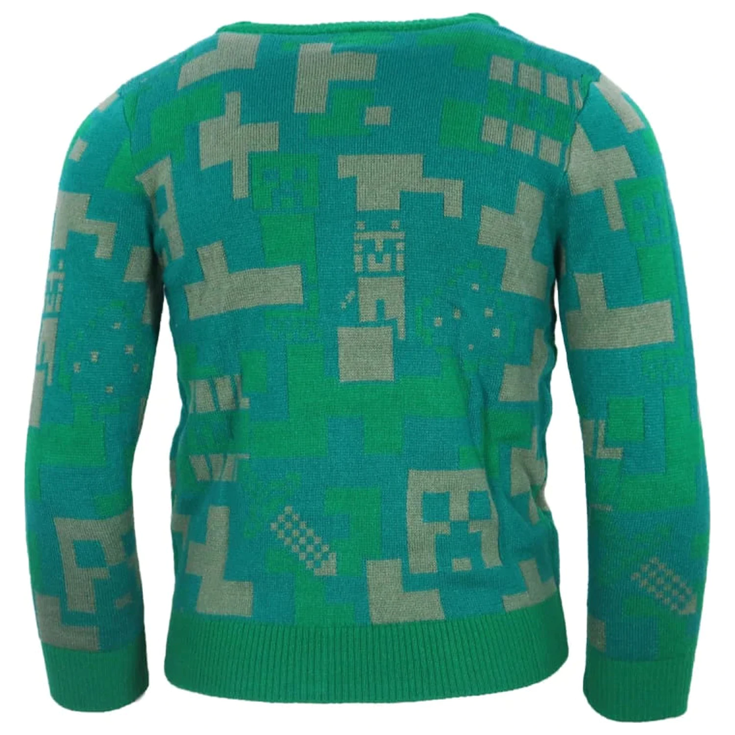 Minecraft zelený pletený sveter pre deti produktová fotografia