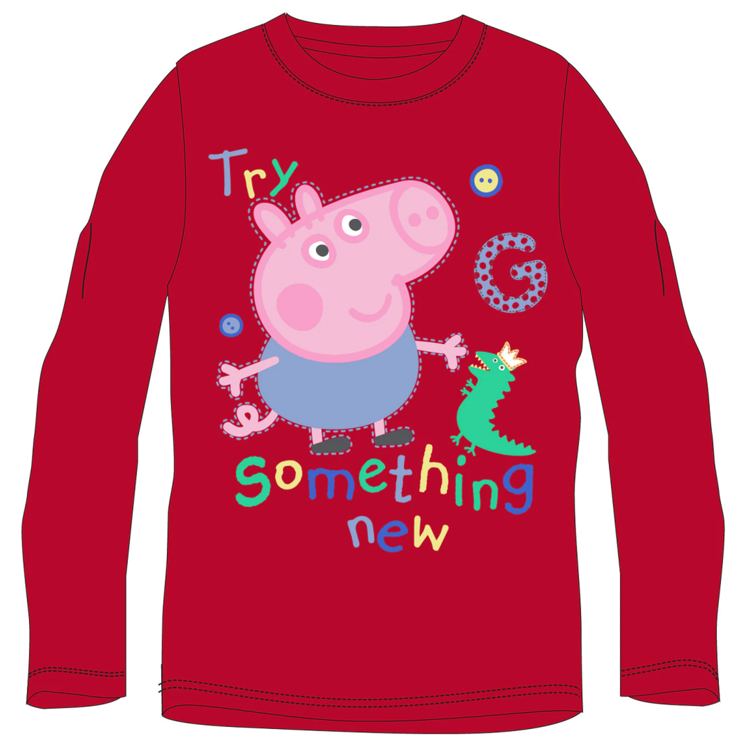 Peppa Pig Something New Red Detské tričko s dlhými rukávmi produktová fotografia