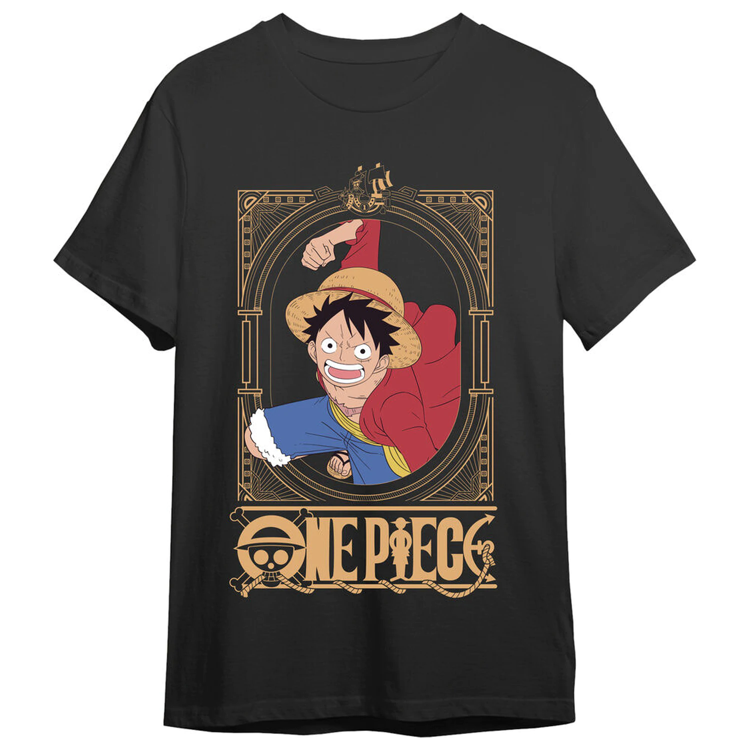 One Piece Monkey D. Luffy Attack dospelácke tričko produktová fotografia