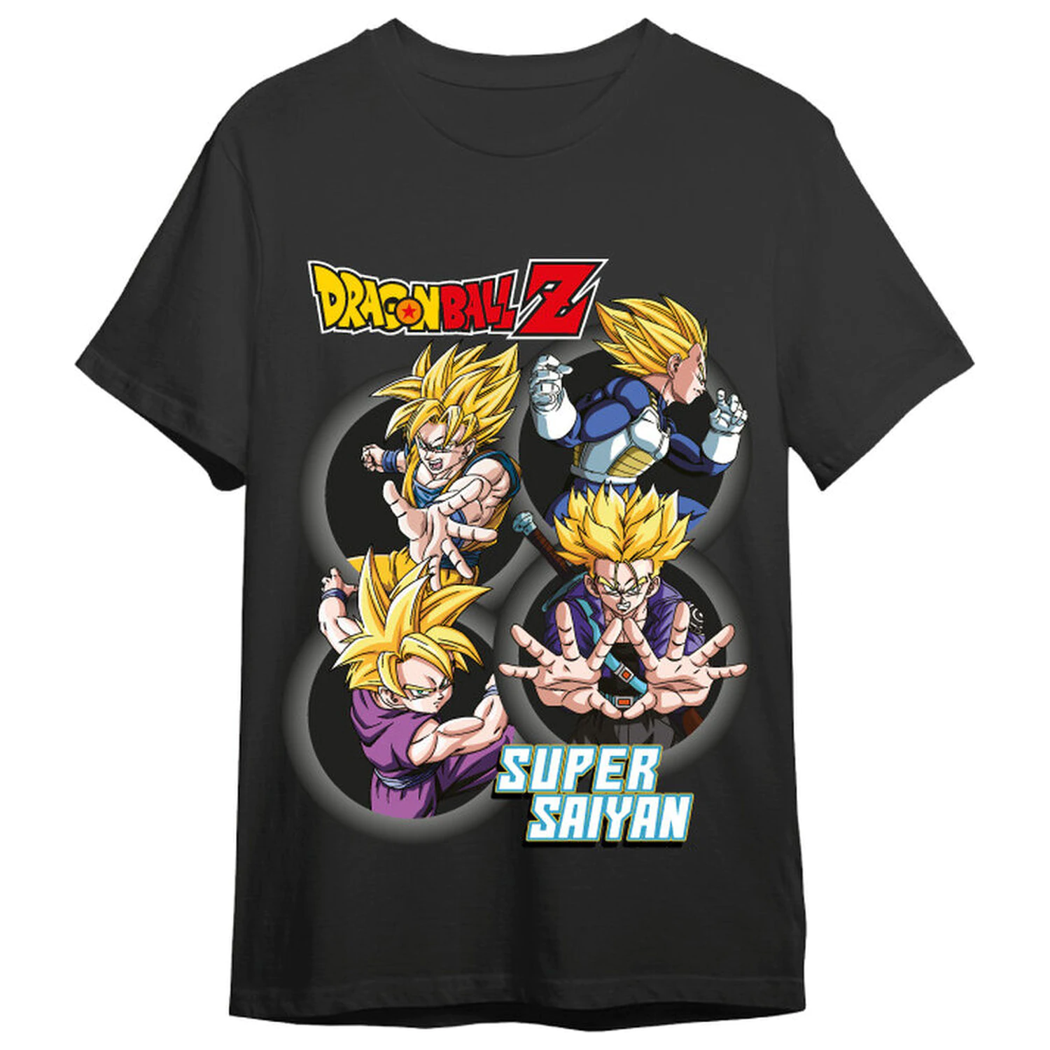 Dragon Ball Z Super Saiyans dospelácke tričko produktová fotografia