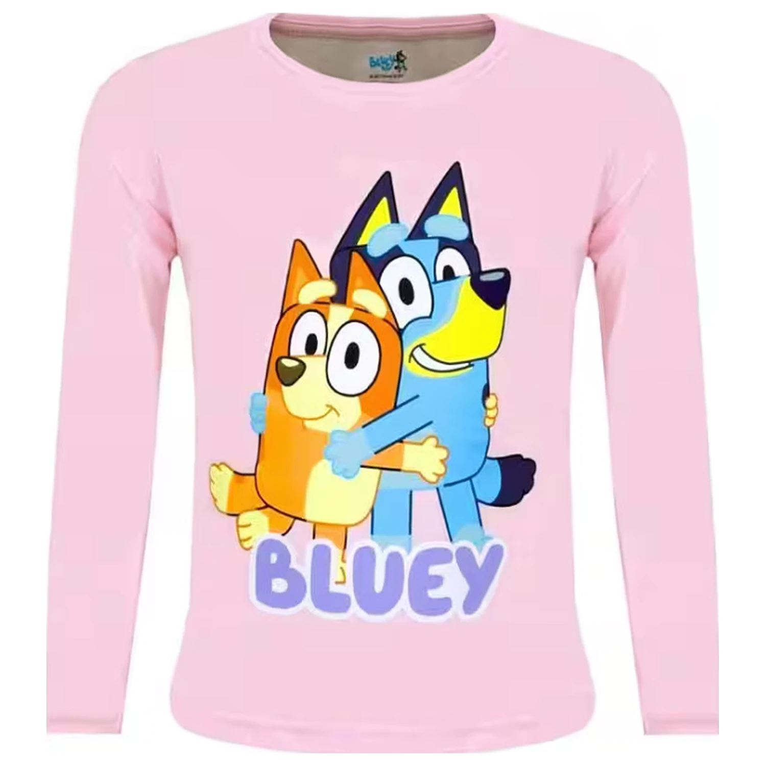 Bluey Hug Pink tričko pre deti s dlhým rukávom, top produktová fotografia