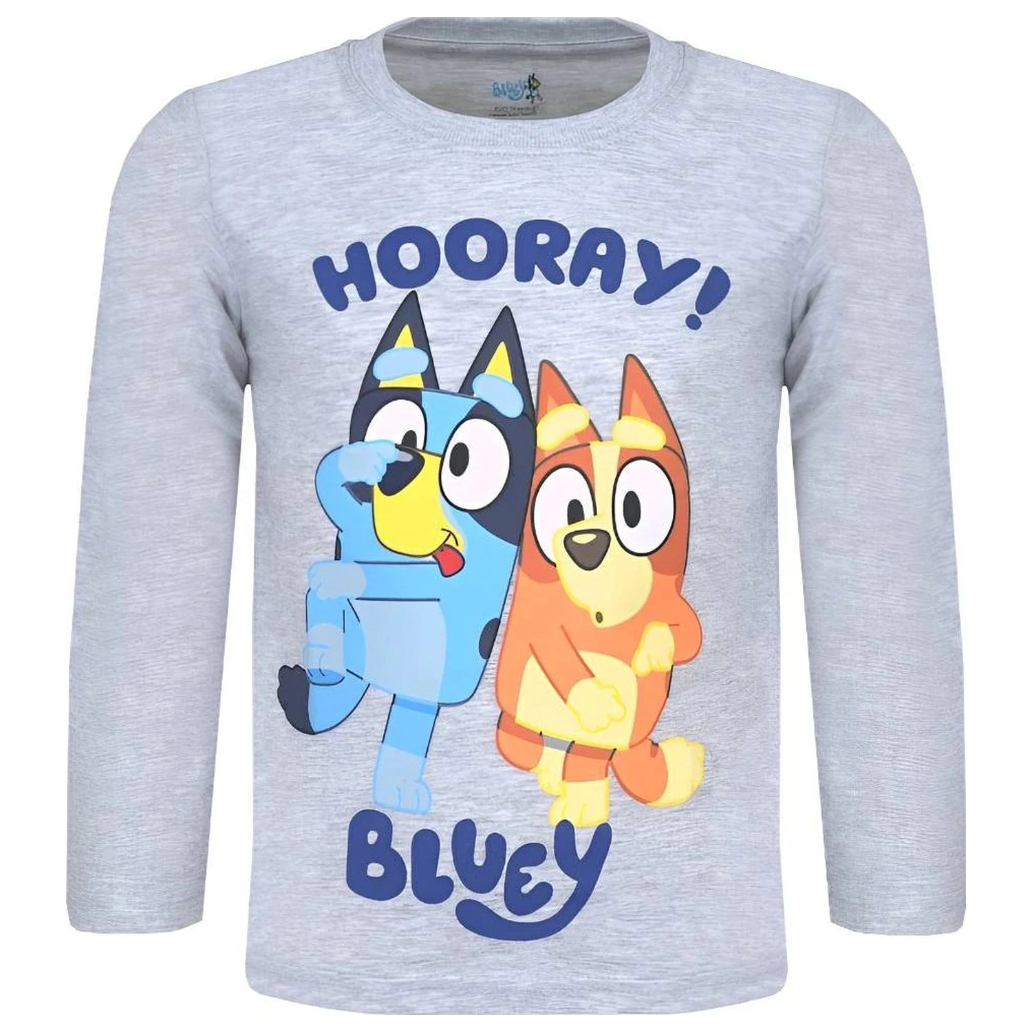 Bluey Hooray! Sivé tričko / top s dlhým rukávom produktová fotografia