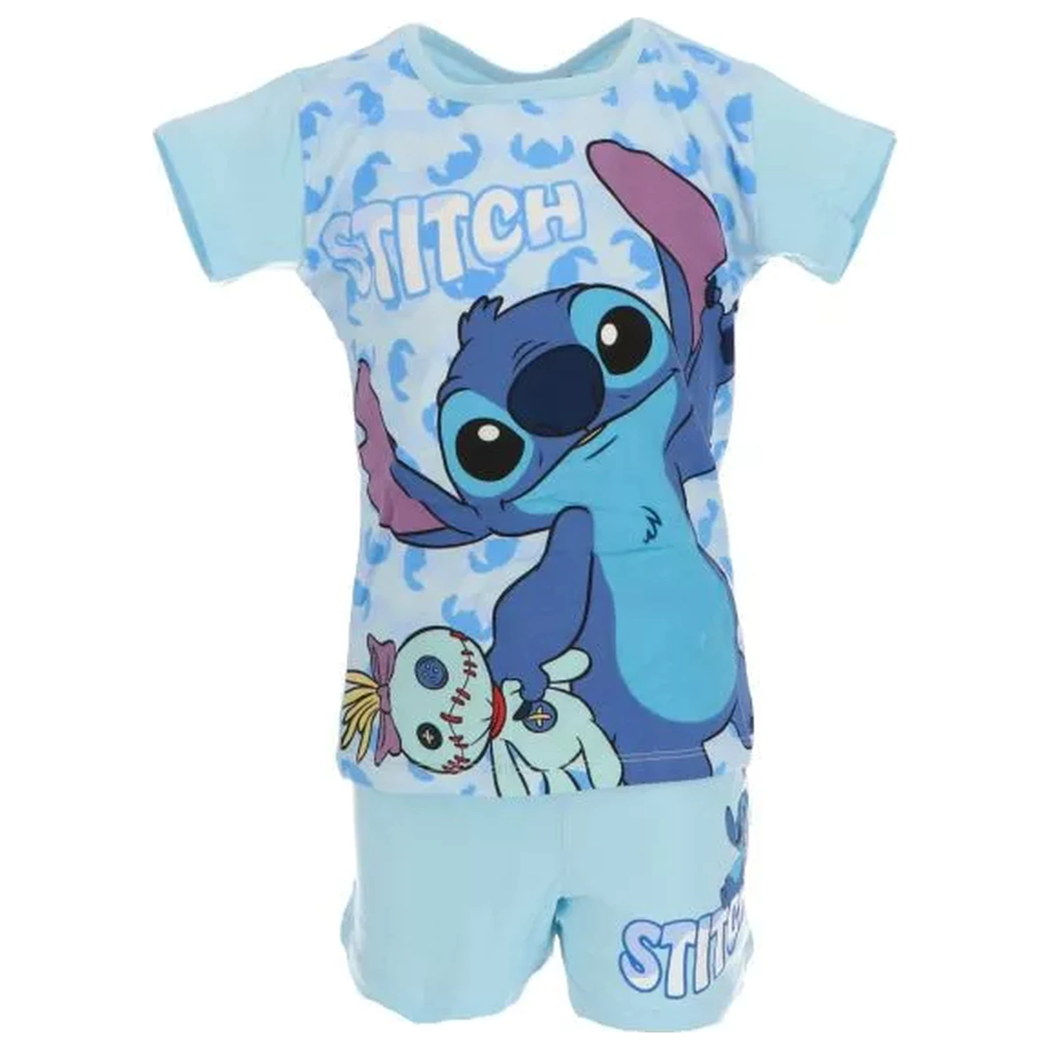 Stitch Scrump Blue krátke detské pyžamá produktová fotografia