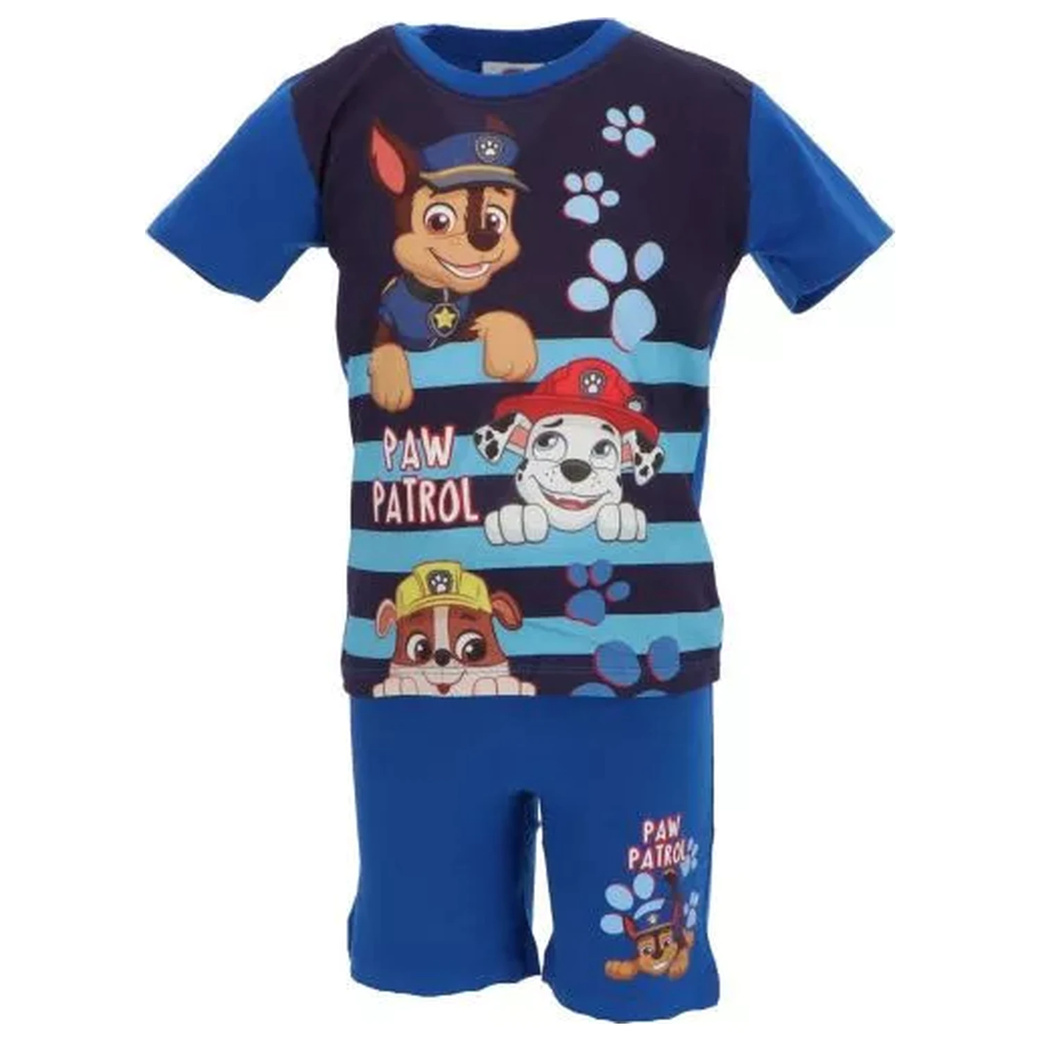 Paw Patrol Happy Stripes Blue Detské krátke pyžamo produktová fotografia