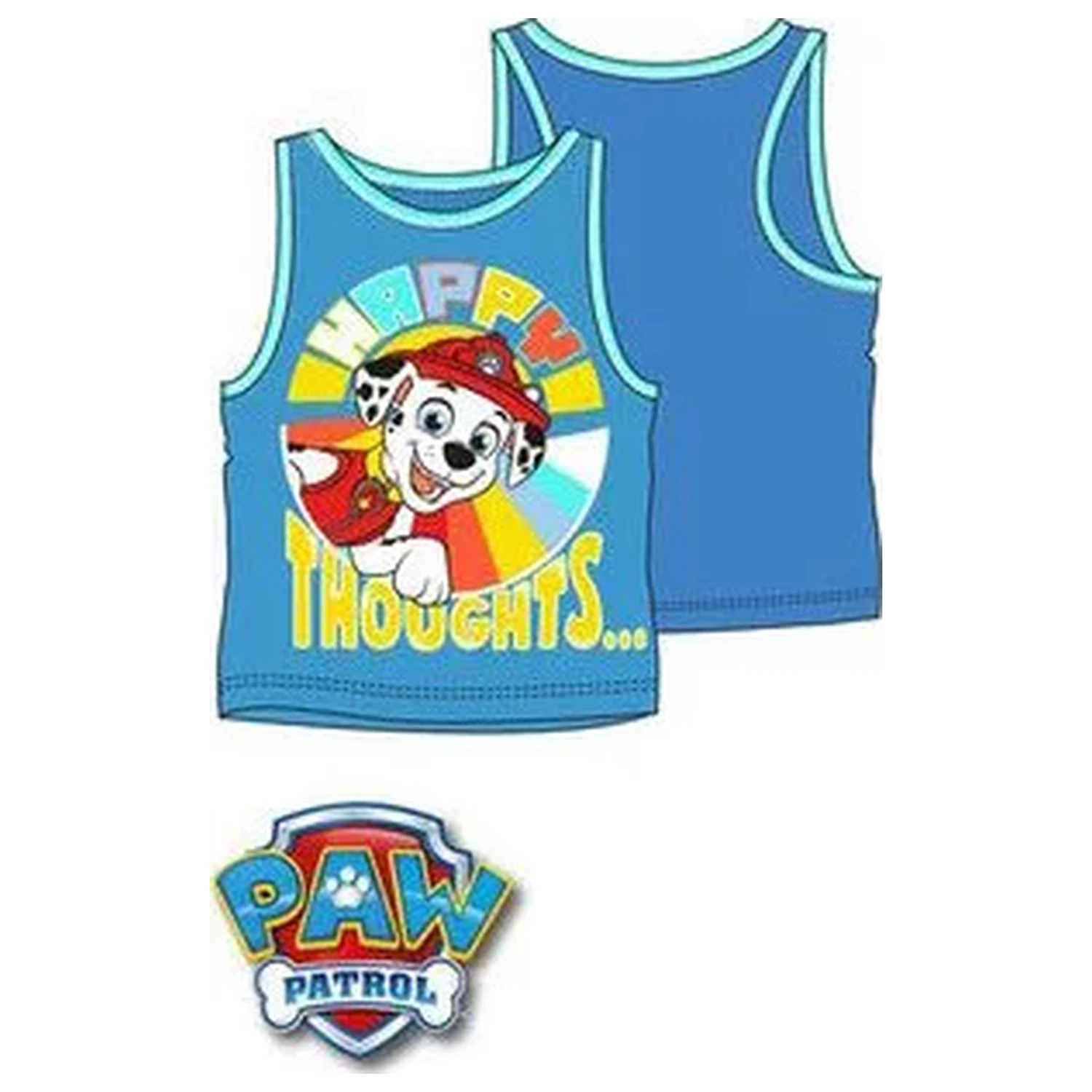 Paw Patrol Happy Thoughts Modré Detské Tričko s Krátkym Rukávom, Tielko produktová fotografia