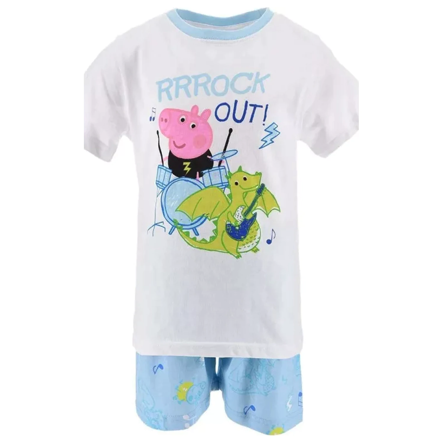 Peppa Pig Rock Out Biele detské krátke pyžamá produktová fotografia
