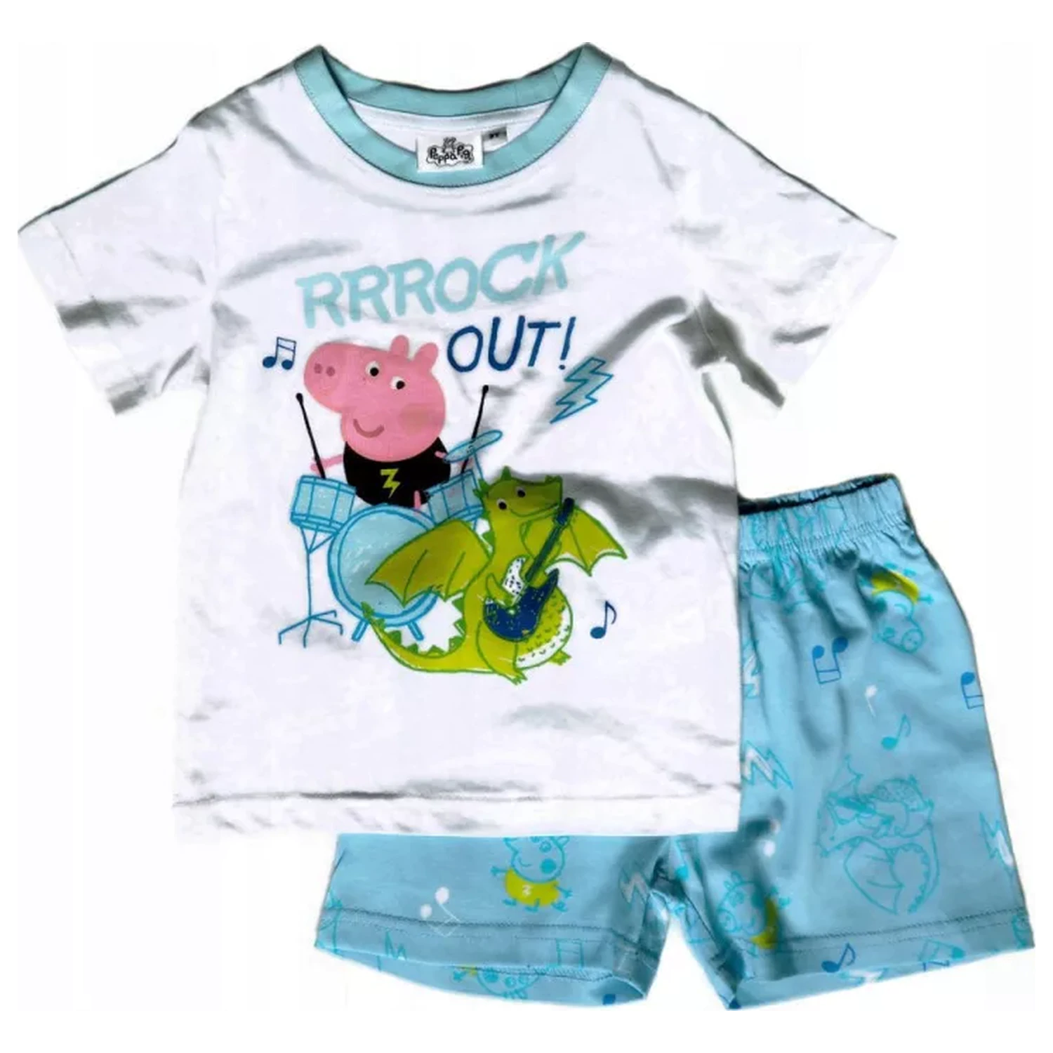 Peppa Pig Rock Out Biele detské krátke pyžamá produktová fotografia