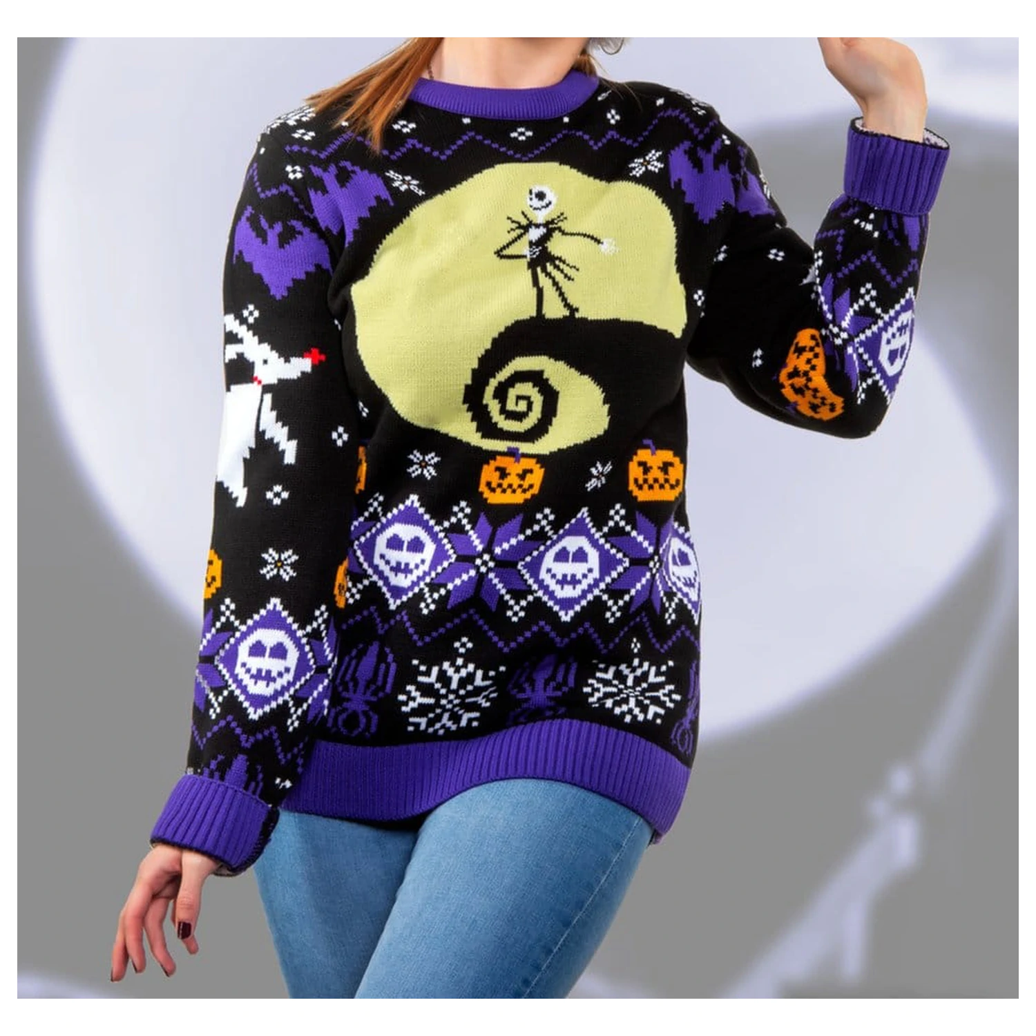 Nightmare Before Christmas vianočný sveter 8-bit produktová fotografia