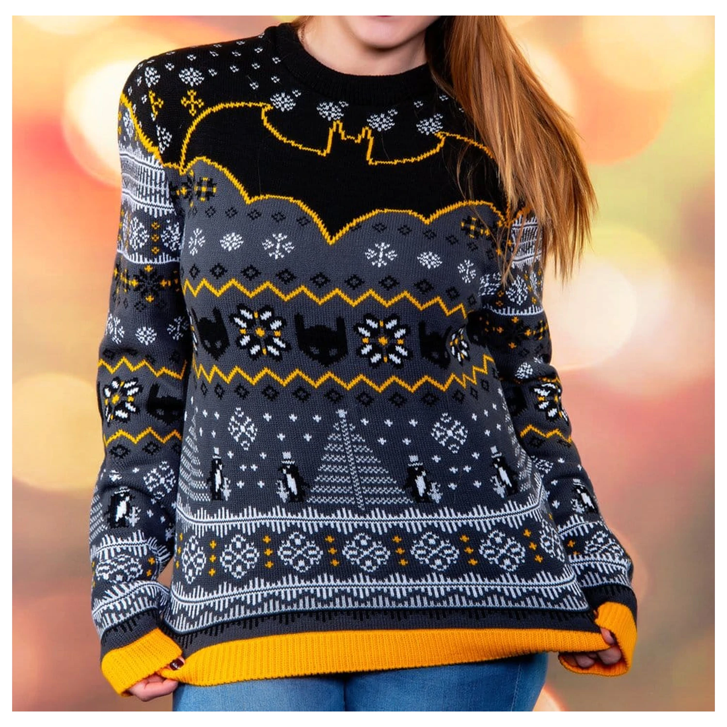 Batman Penguin vianočný sveter produktová fotografia