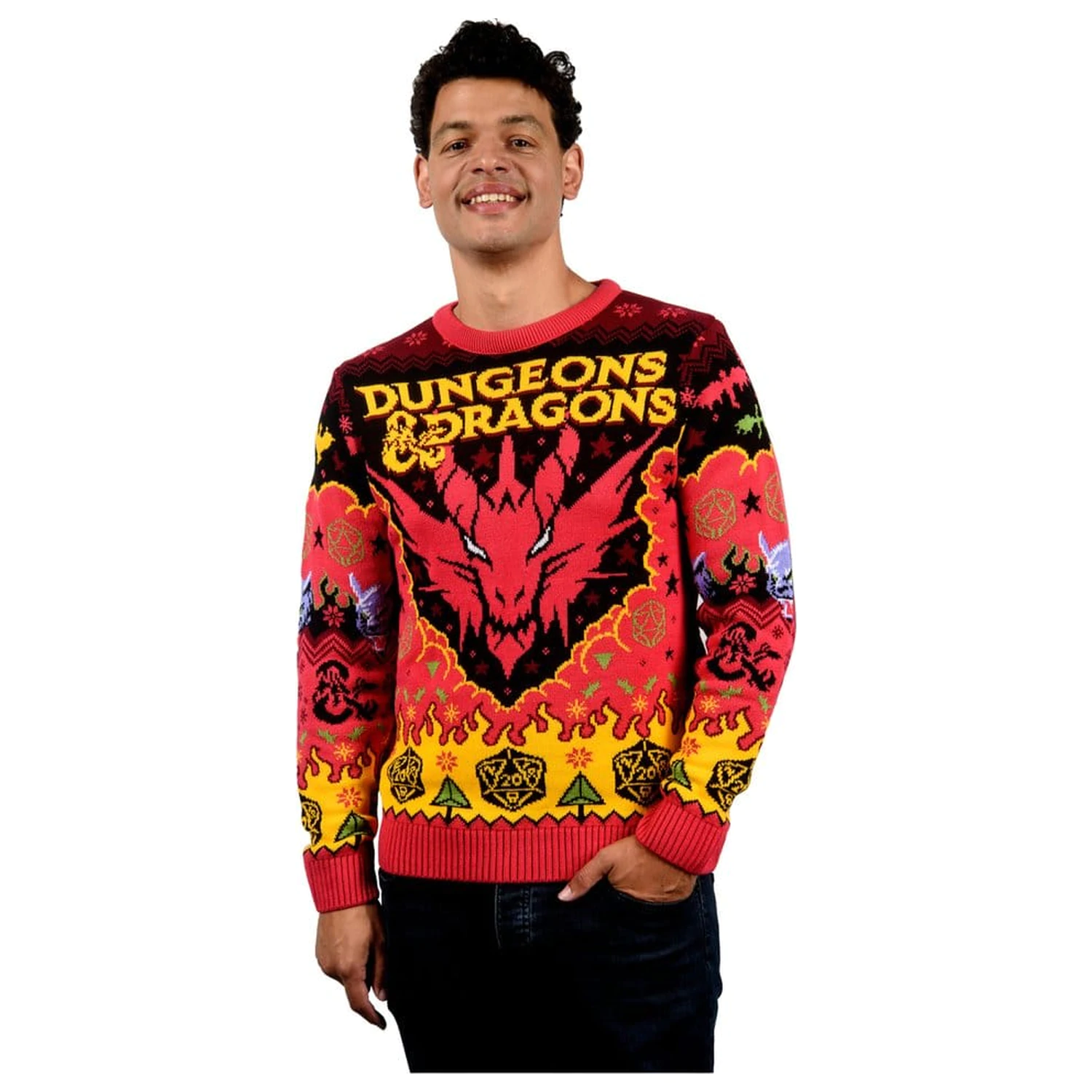 Dungeons & Dragons vianočný sveter produktová fotografia