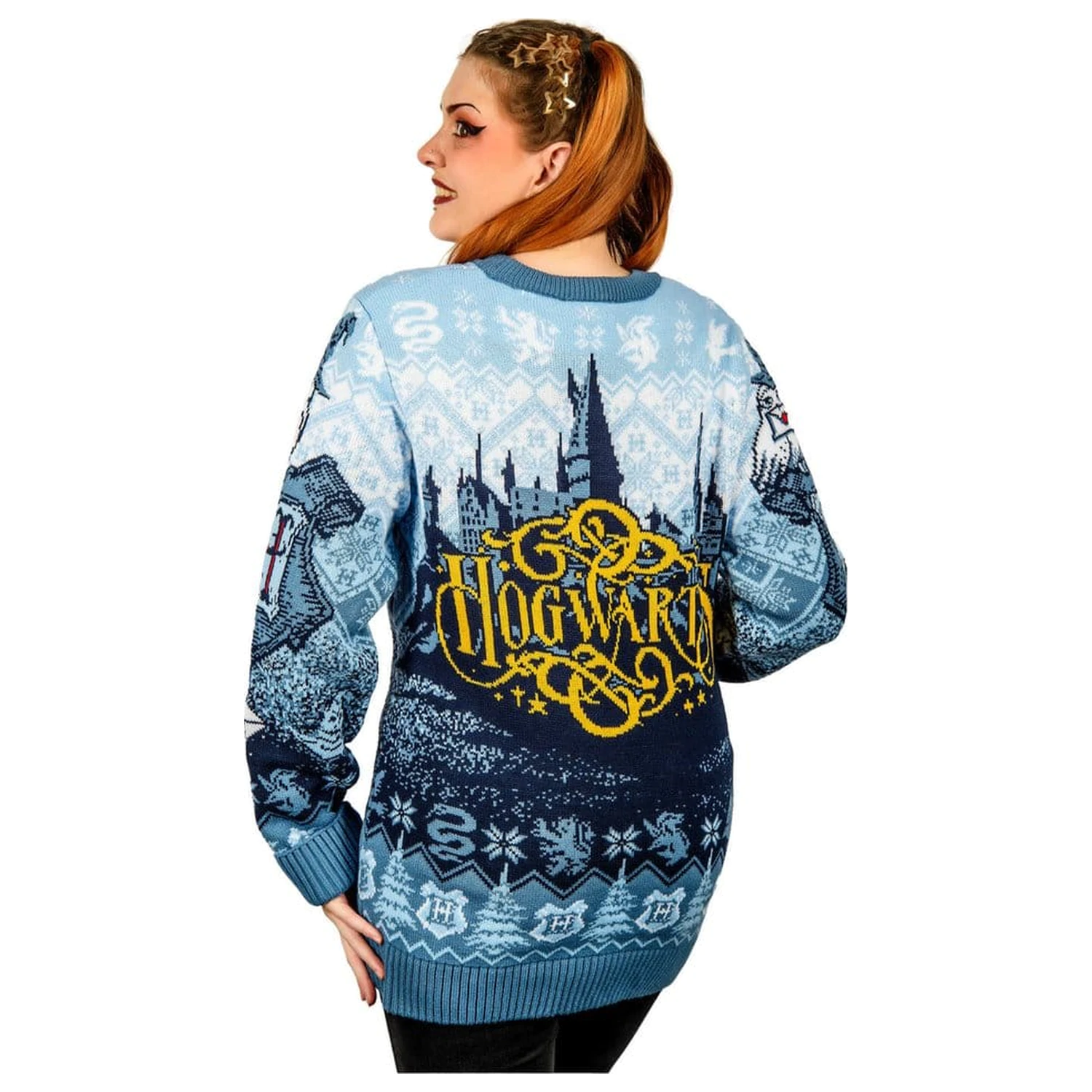 Harry Potter Hogwarts vianočný sveter produktová fotografia