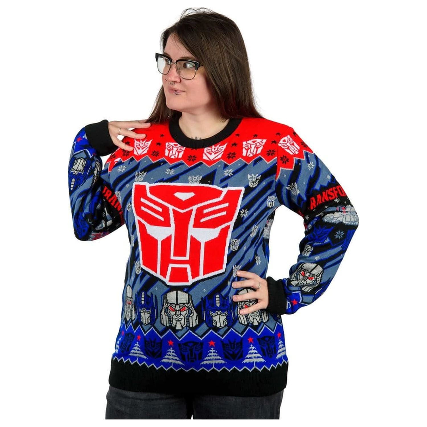 Transformers vianočný sveter produktová fotografia