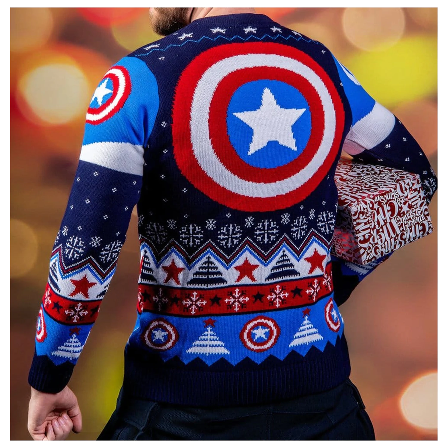 Captain America vianočný sveter produktová fotografia