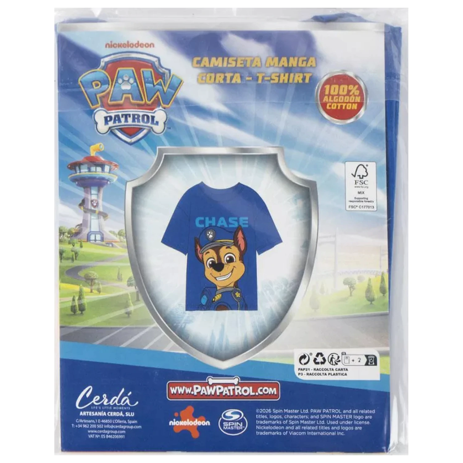 PAW Patrol Blue Chase detské tričko s krátkym rukávom, top produktová fotografia