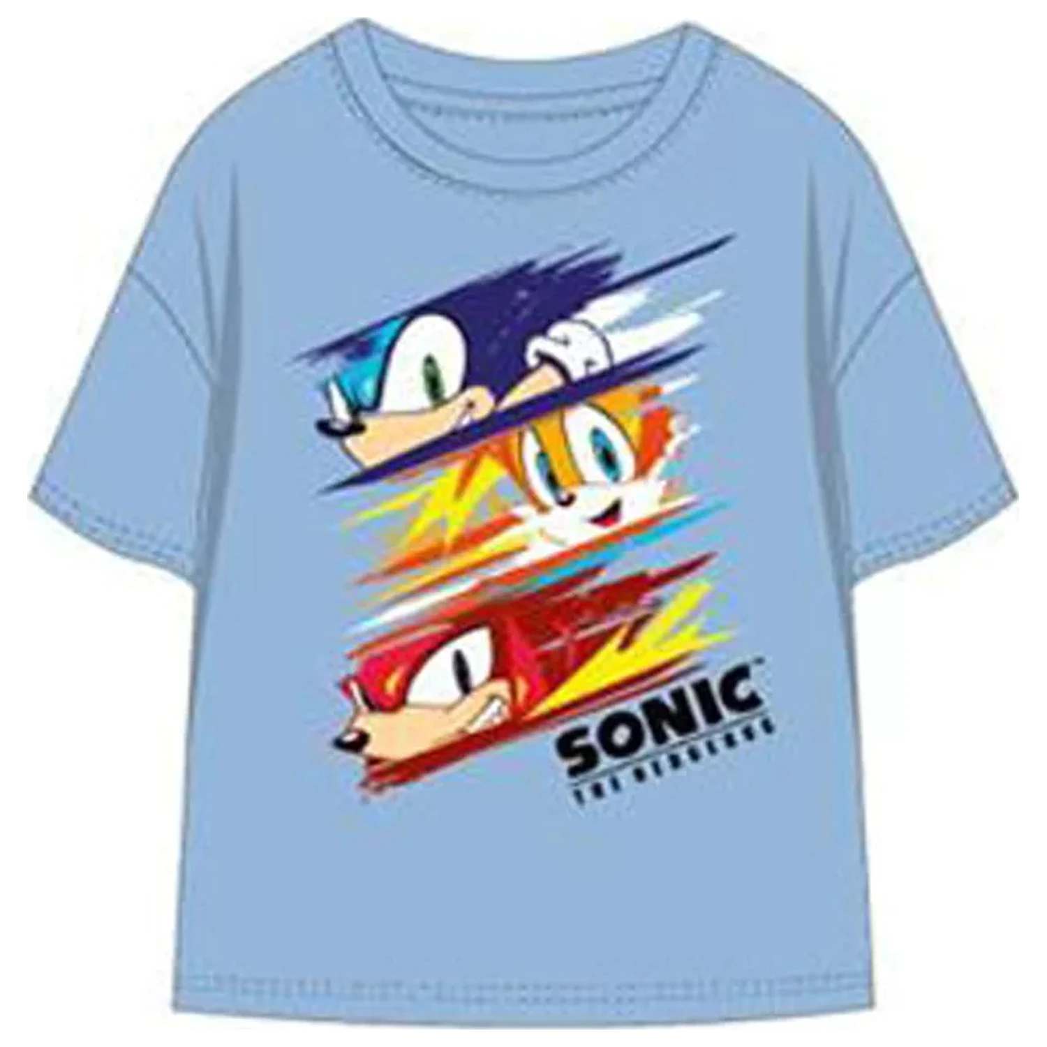 Sonic Speed Rush svetlomodré detské tričko s krátkym rukávom, top produktová fotografia
