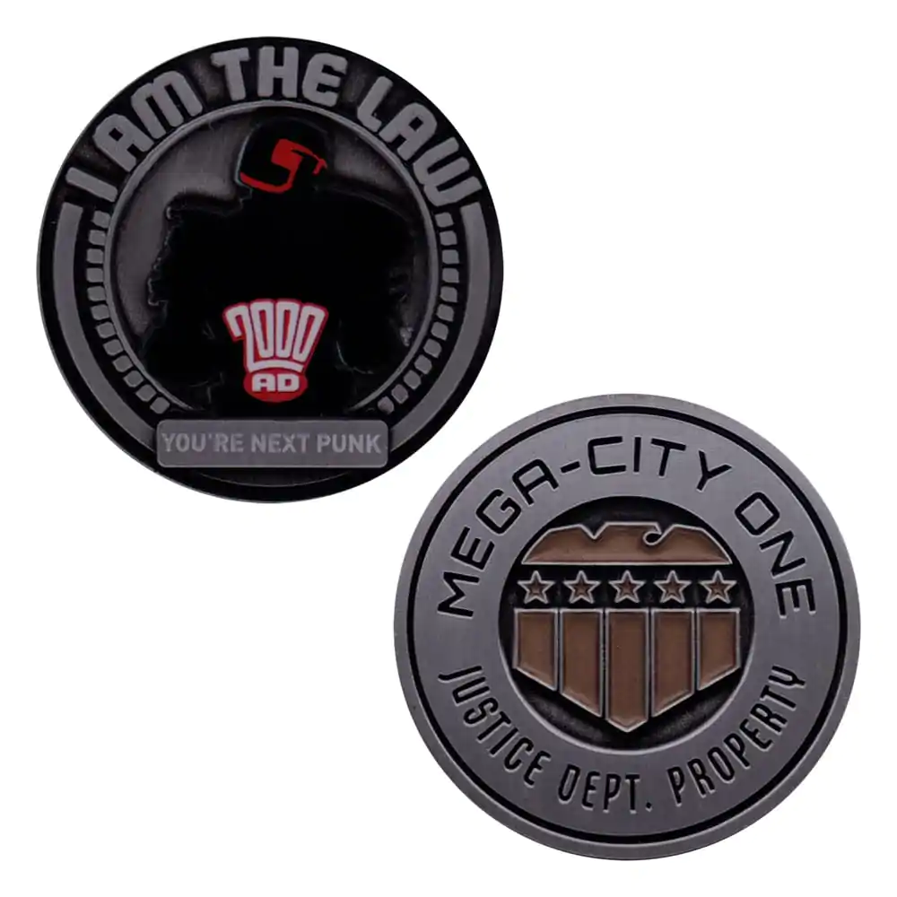 2000 AD Zberateľská minca Judge Dredd Mega-City One limitovaná edícia produktová fotografia