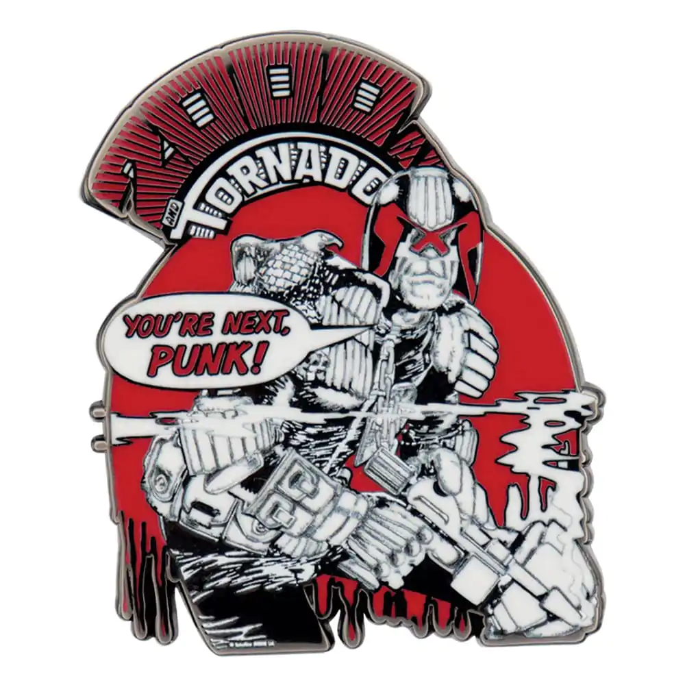 2000 AD Odznak Judge Dredd You're Next Punk Limitovaná edícia produktová fotografia