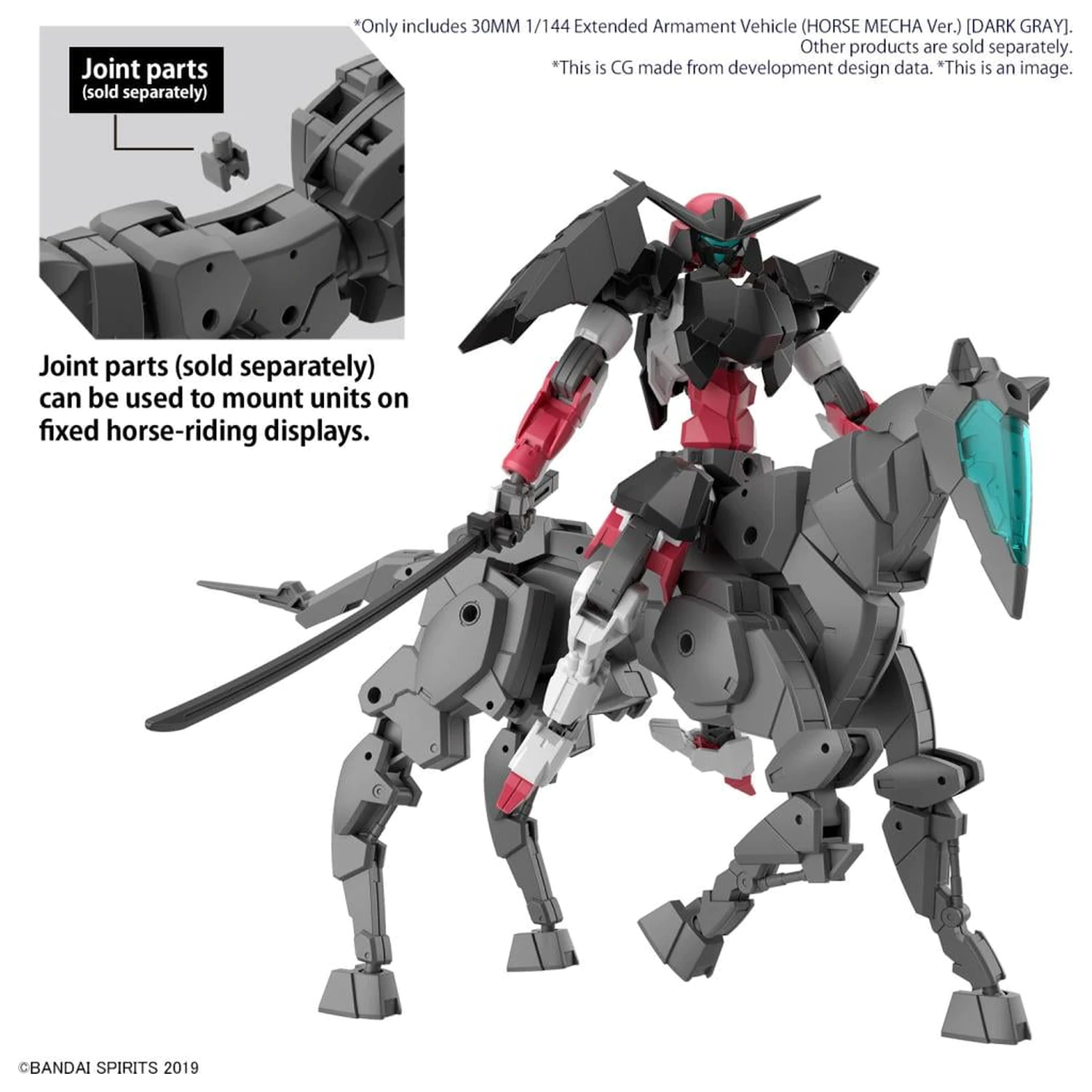 30MM 1/144 Extended Armament Vehicle (Horse Mecha) Dark Model Kit produktová fotografia