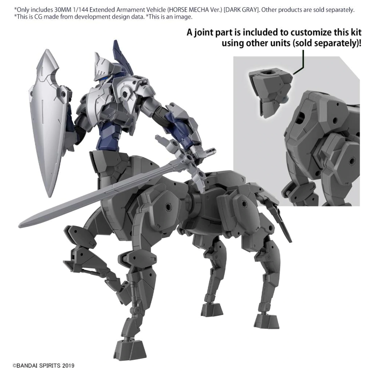 30MM 1/144 Extended Armament Vehicle (Horse Mecha) Dark Model Kit produktová fotografia