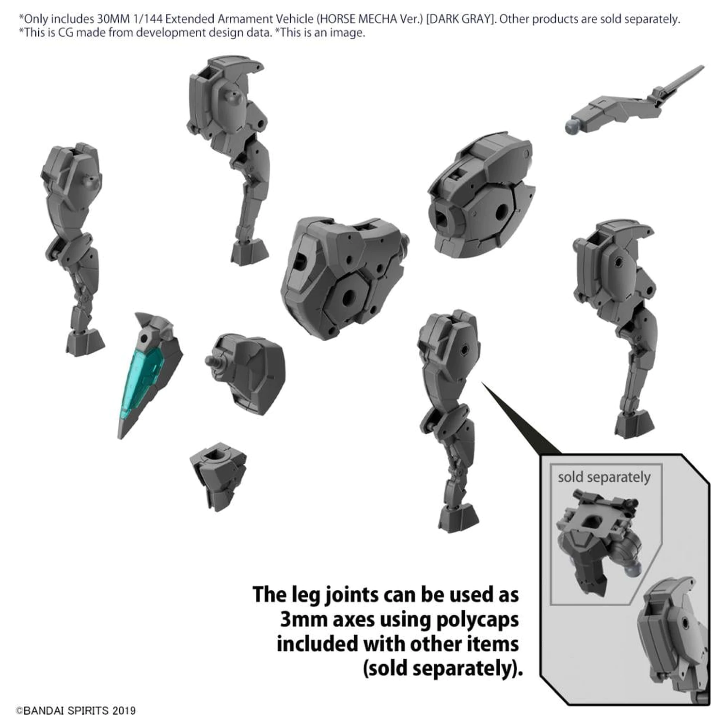 30MM 1/144 Extended Armament Vehicle (Horse Mecha) Dark Model Kit produktová fotografia