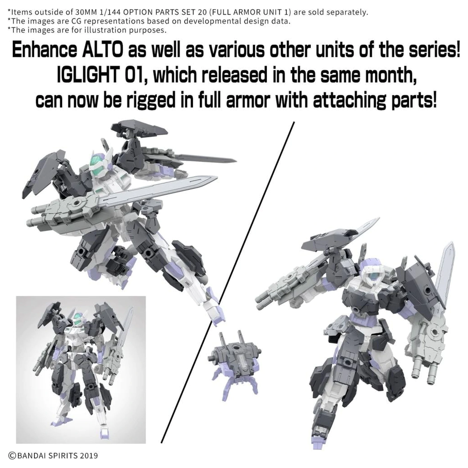 30MM 1/144 Súprava voliteľných dielov 20 (Full Armor Unit 1) Model Kit produktová fotografia