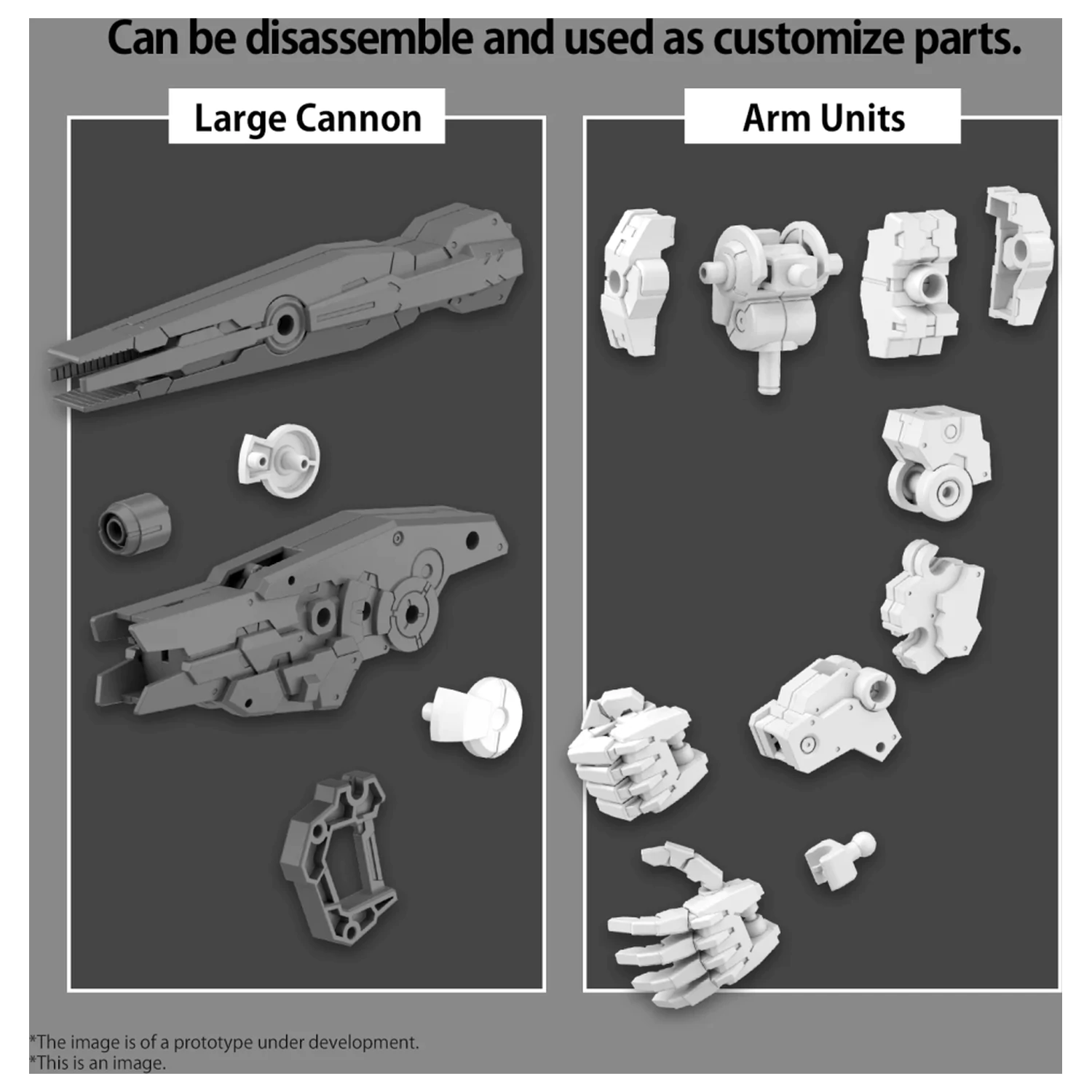 30mm 1/144 Súprava doplnkových dielov 11 (Veľký kanón/Ramenná jednotka) Model Kit produktová fotografia