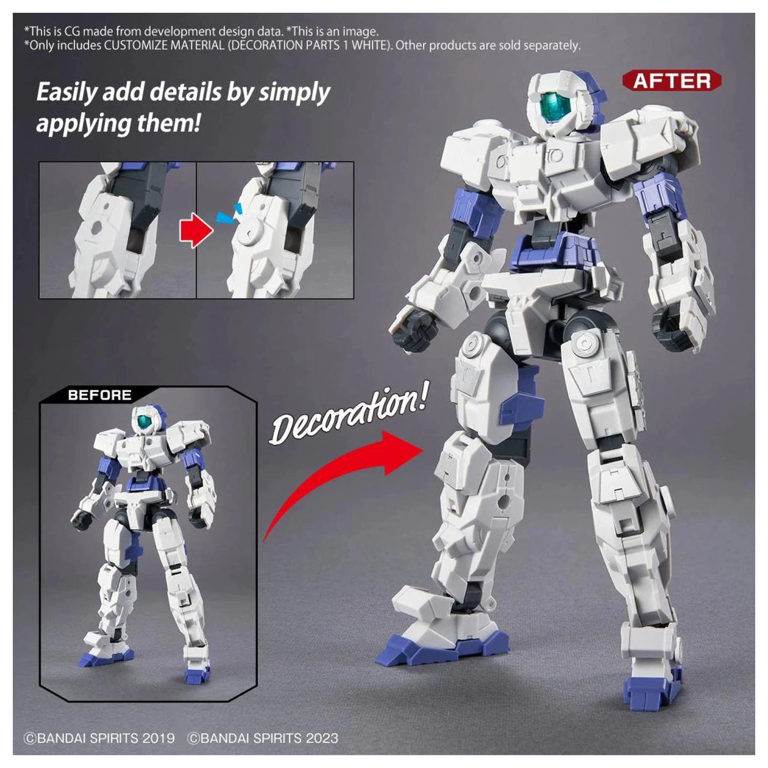 30MM Vlastný Materiál (Dekoračné Diely 1 Biela) Model Kit produktová fotografia