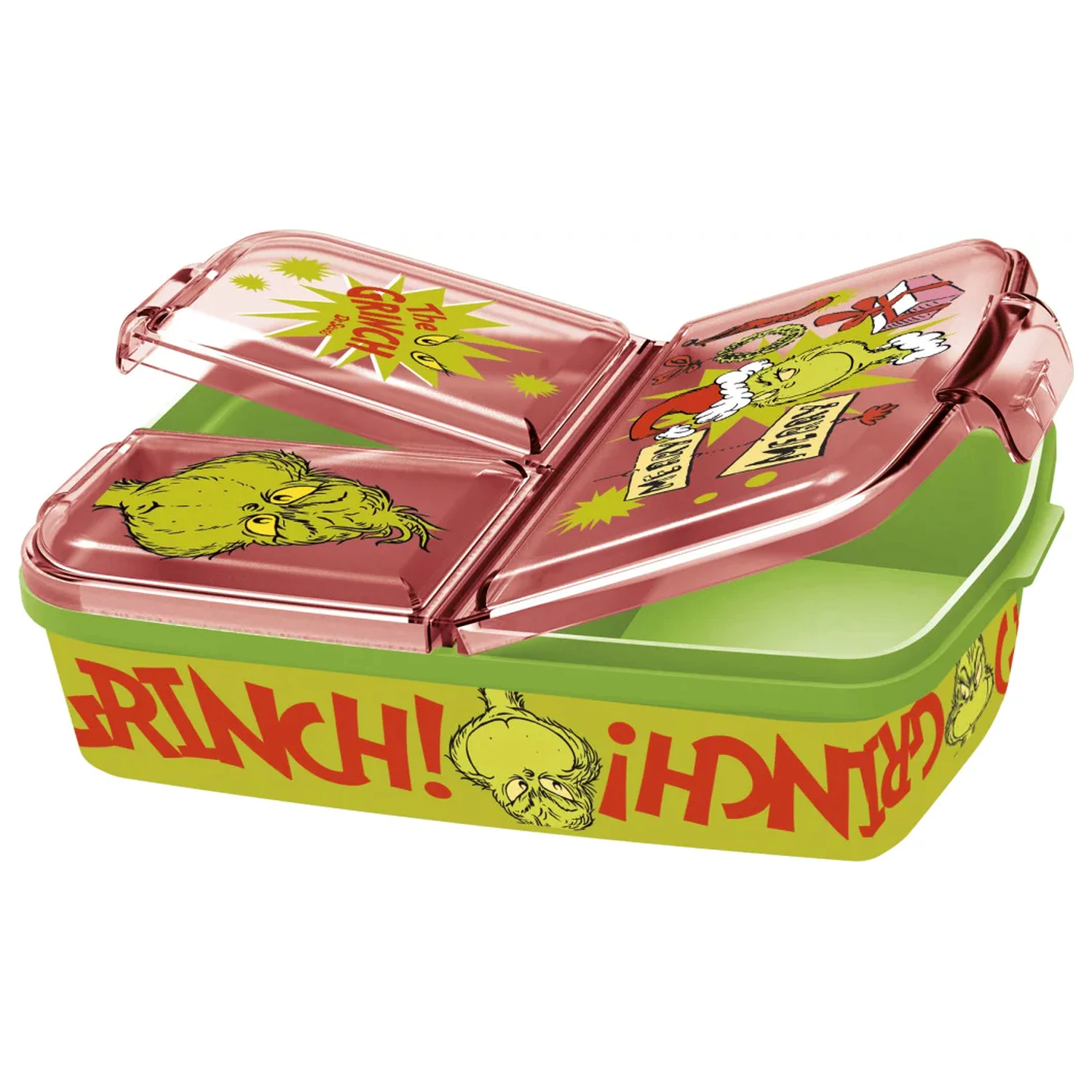 The Grinch Christmas Mischief viac priehradkový obedár, sendvičový box produktová fotografia