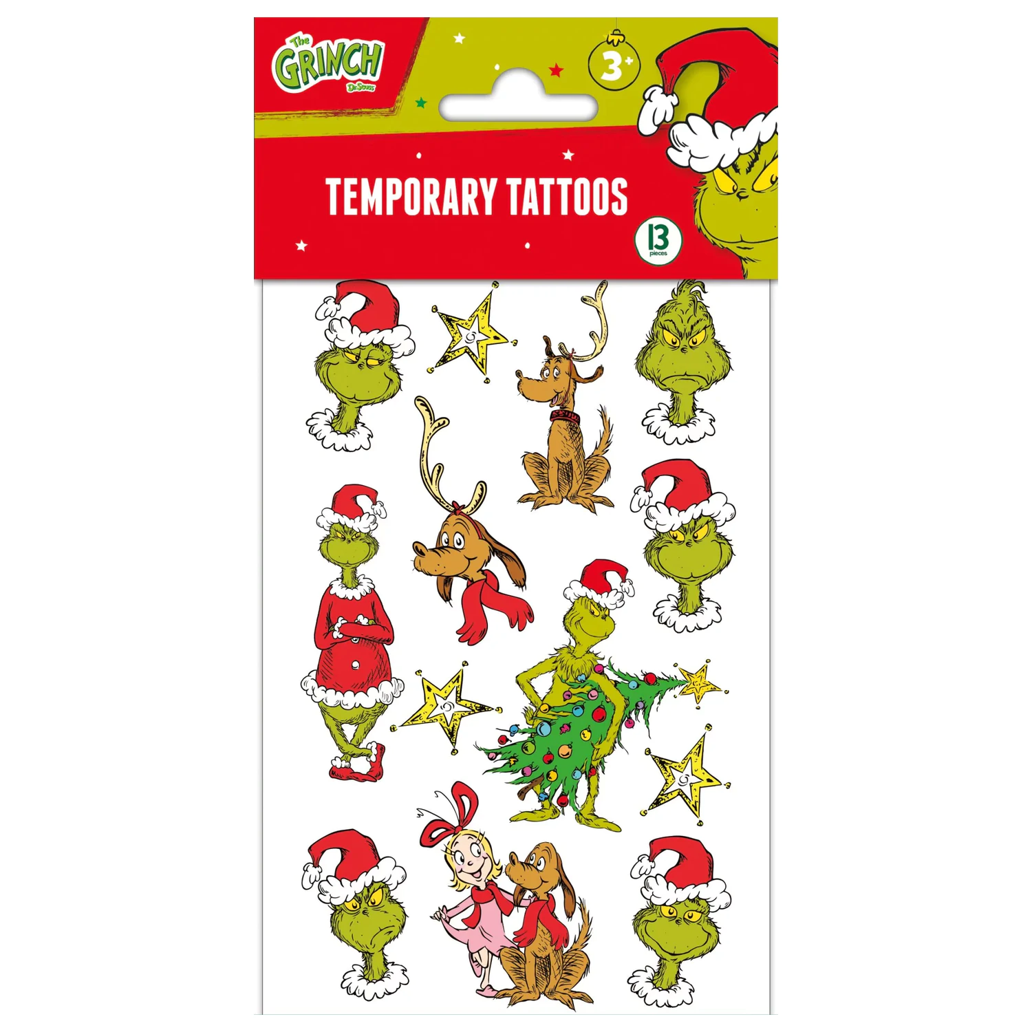 The Grinch Dr Seuss Tetovačky 13 ks produktová fotografia