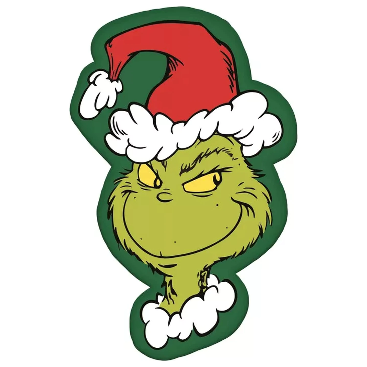 The Grinch Green Smile Tvarovaný vankúš, dekoratívny vankúš 36x23 cm produktová fotografia