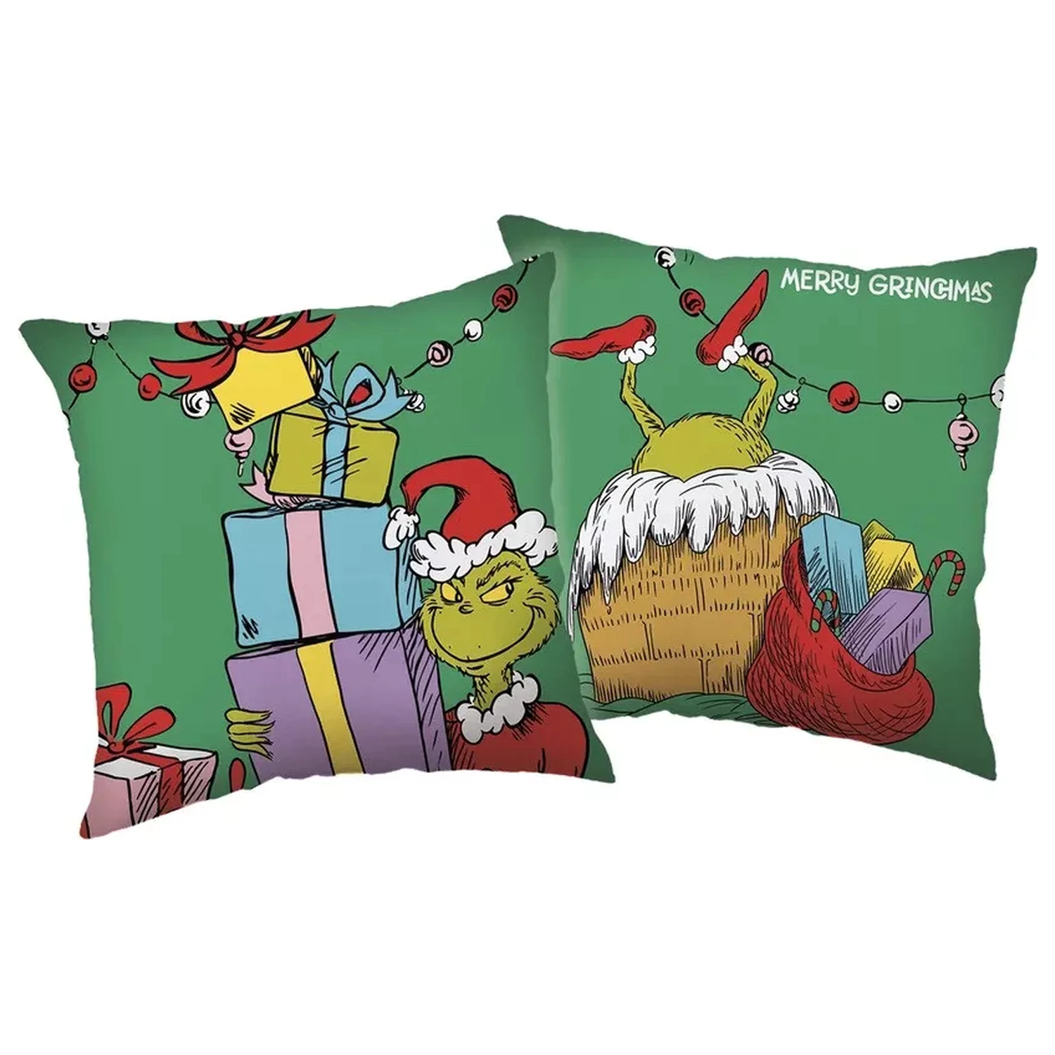 How the Grinch Stole Christmas Presents vankúš, Dekoračný vankúš 40x40 cm produktová fotografia