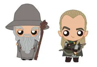 Lord of the Rings Pokis Gumové minifigúrky Gandalf & Legolas 6 cm produktová fotografia