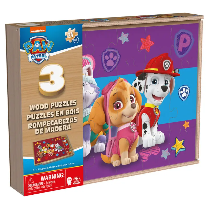 Paw Patrol drevená puzzle 3x24pcs termékfotó