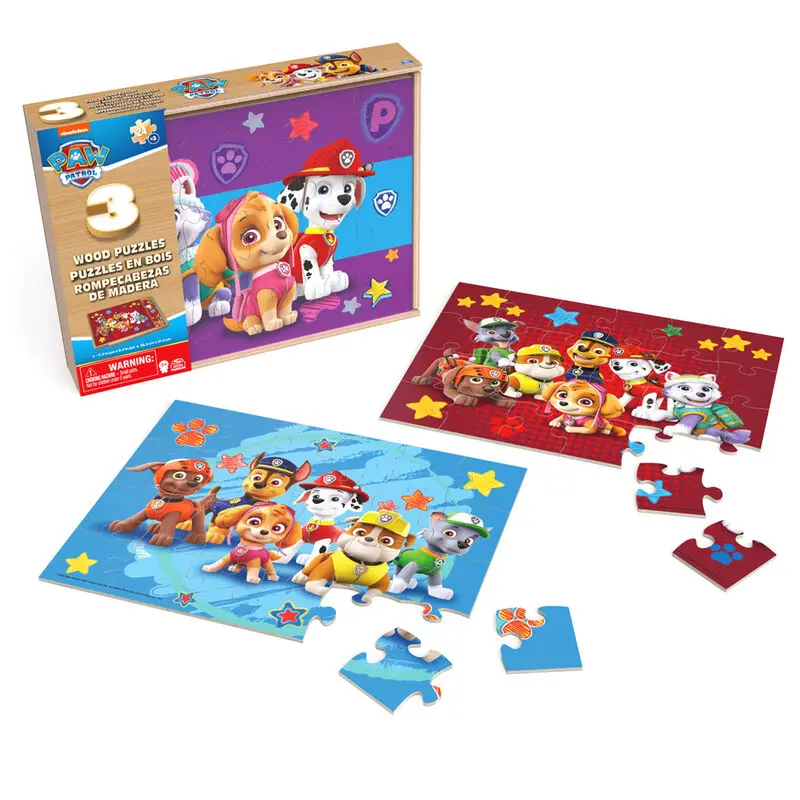 Paw Patrol drevená puzzle 3x24pcs termékfotó